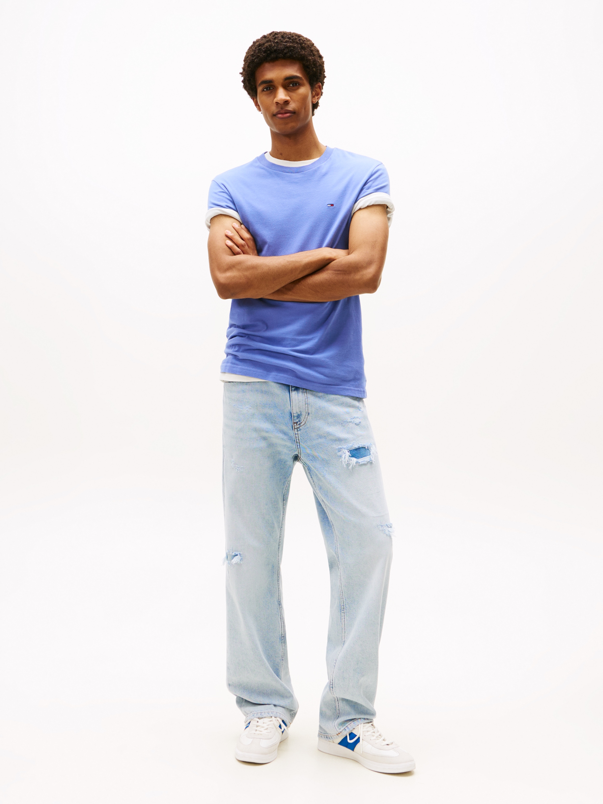 Tommy Jeans Rundhalsshirt »TJM XSLIM 2PACK JERSEY TEE EXT«, (Packung, 2er-Pack), Logostickerei, 2Pack