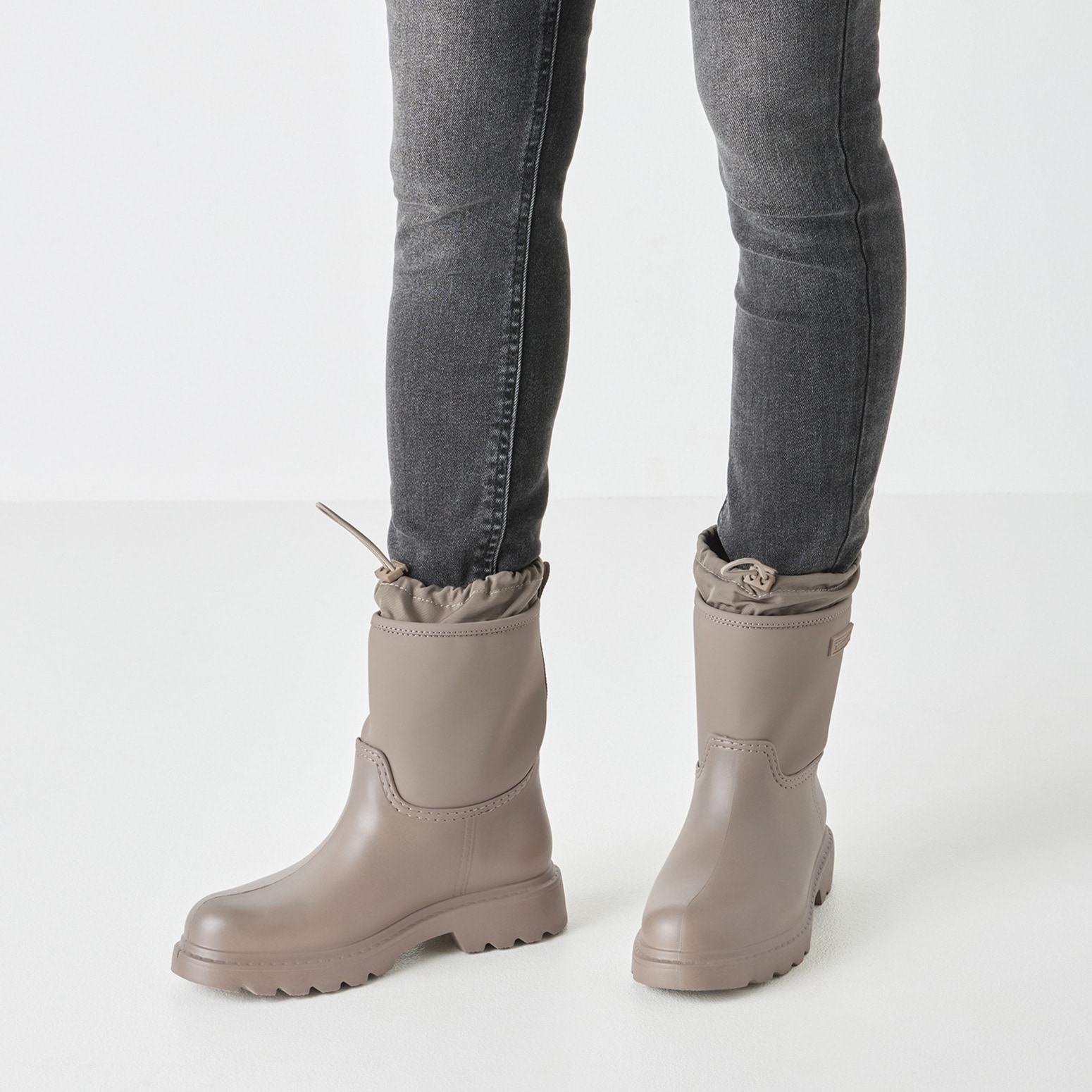 Tamaris Gummistiefel  , Blockabsatz, Boots mit Textileinsatz am Schaftrand