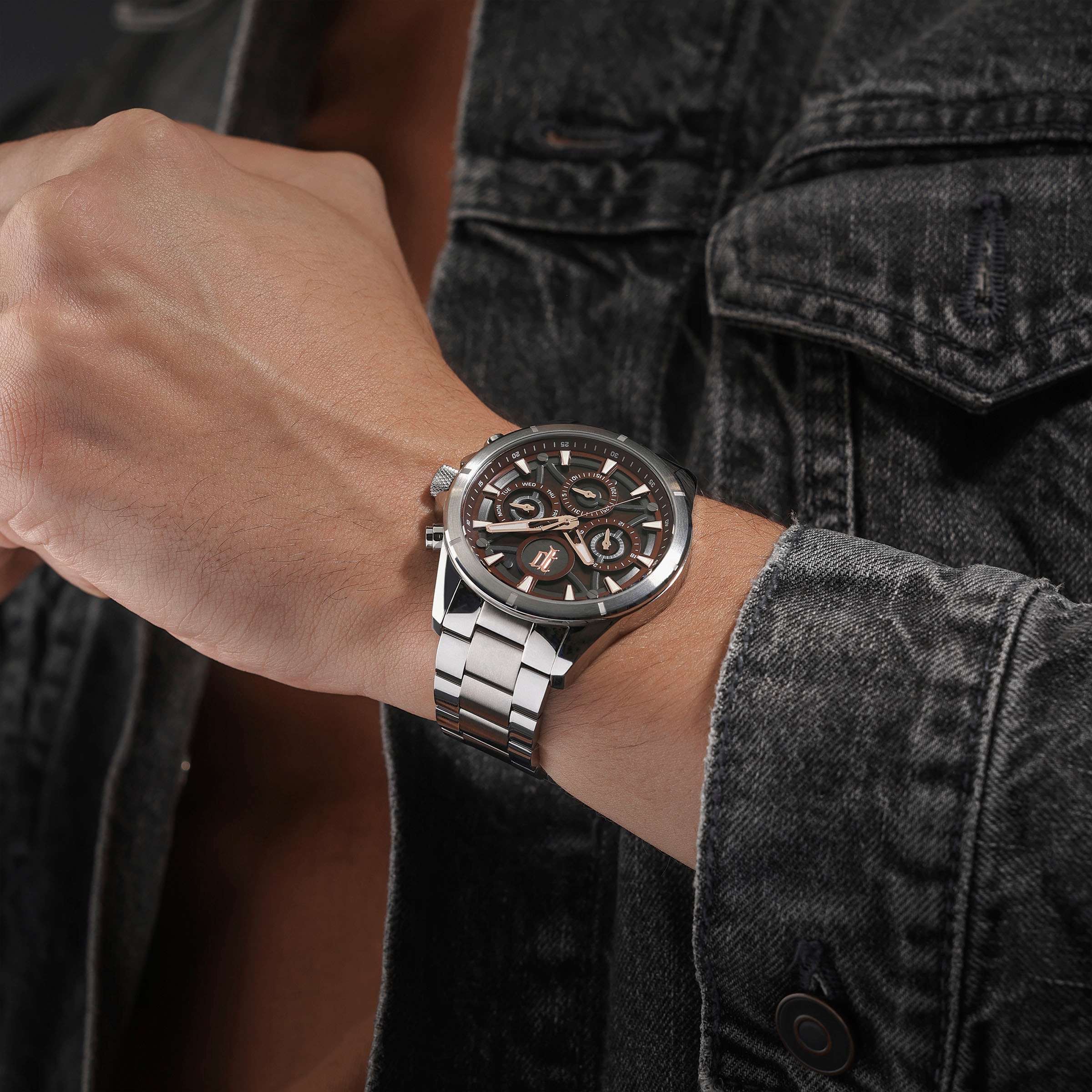 Police Multifunktionsuhr »DEFENDER« Quarzuhr, Armbanduhr, Herrenuhr, Edelstahlarmband, analog
