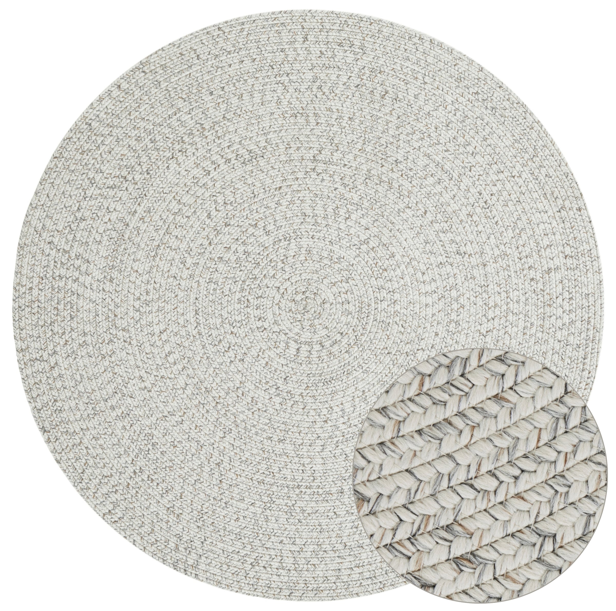 HANSE Home Teppich »Trenzado« rund 10 mm Höhe In- & Outdoor, Handmade-Look, Gewebt, Wetterfest, Balkon, Wohnzimmer