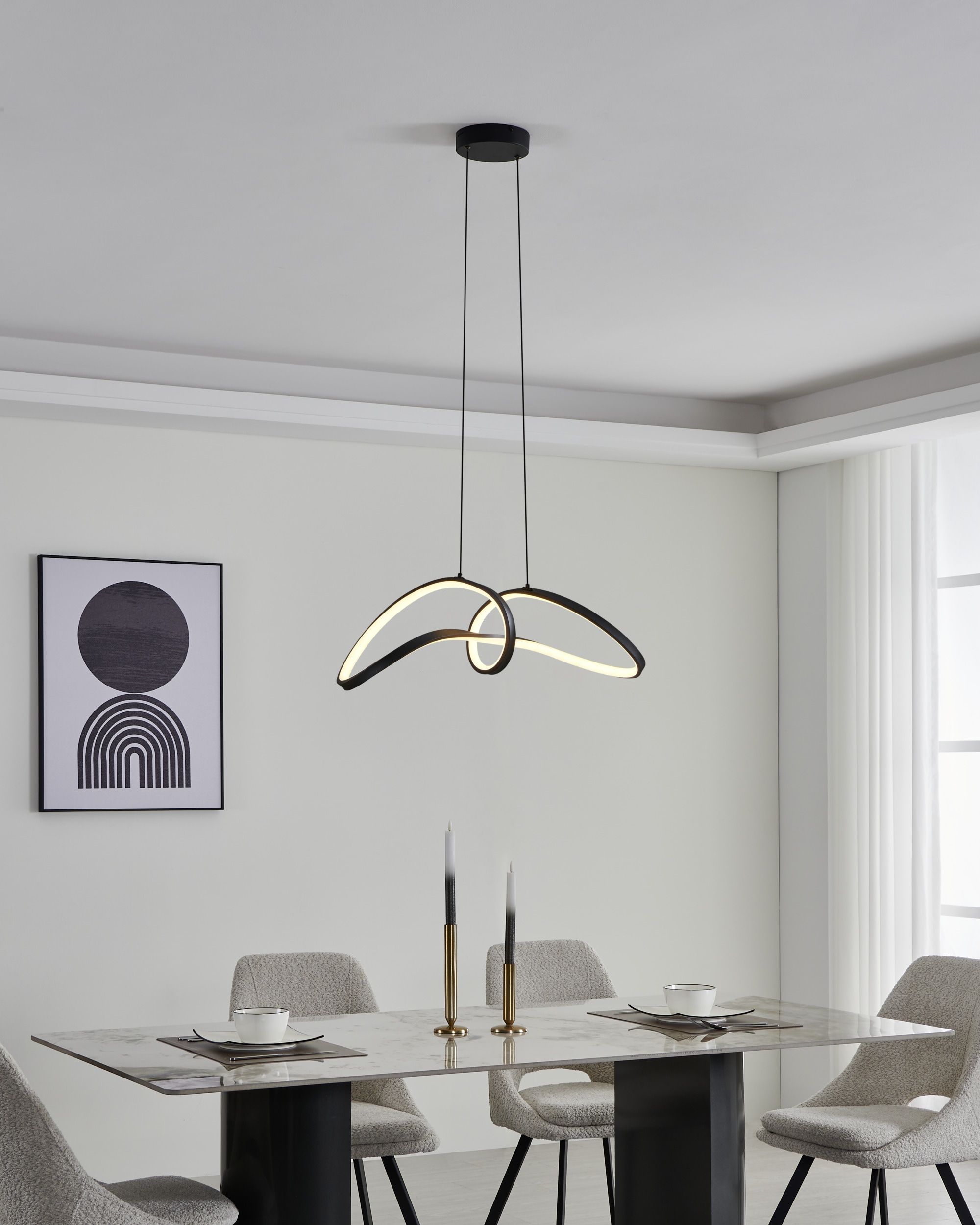 EGLO Hängeleuchte »CALAROSSA-Z Pendellampe - Alu, Stahl - LED - 22W - IP20« LED-Modul 1 Stk. Kaltweiß | Neutralweiß | Warmweiß Hängelampe, Deckenlampe, Wohnzimmer, Esszimmer, L70,5 x B23 x H110 cm