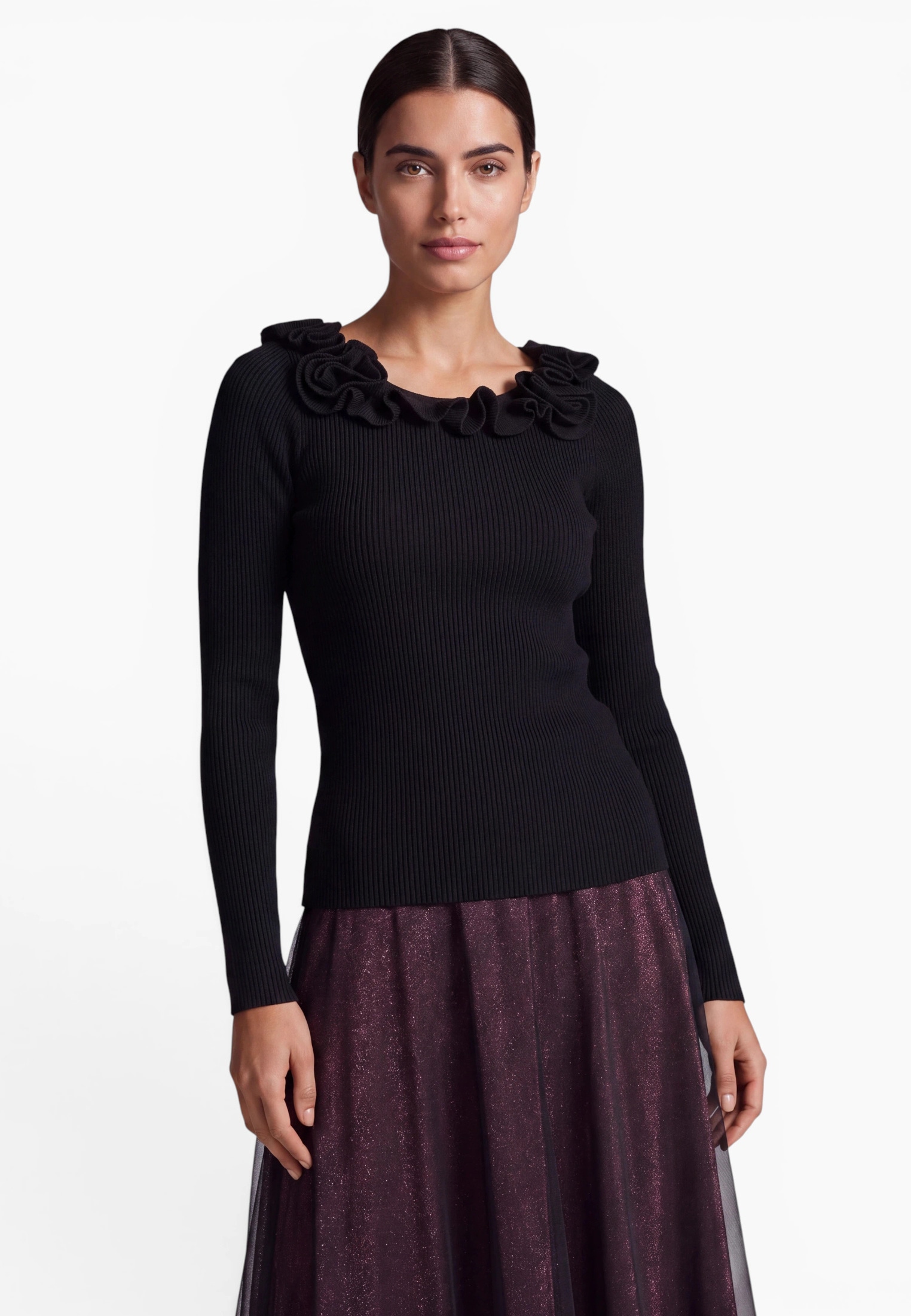 Zero Rundhalspullover »Feinstrickpullover mit Rippenstruktur«
