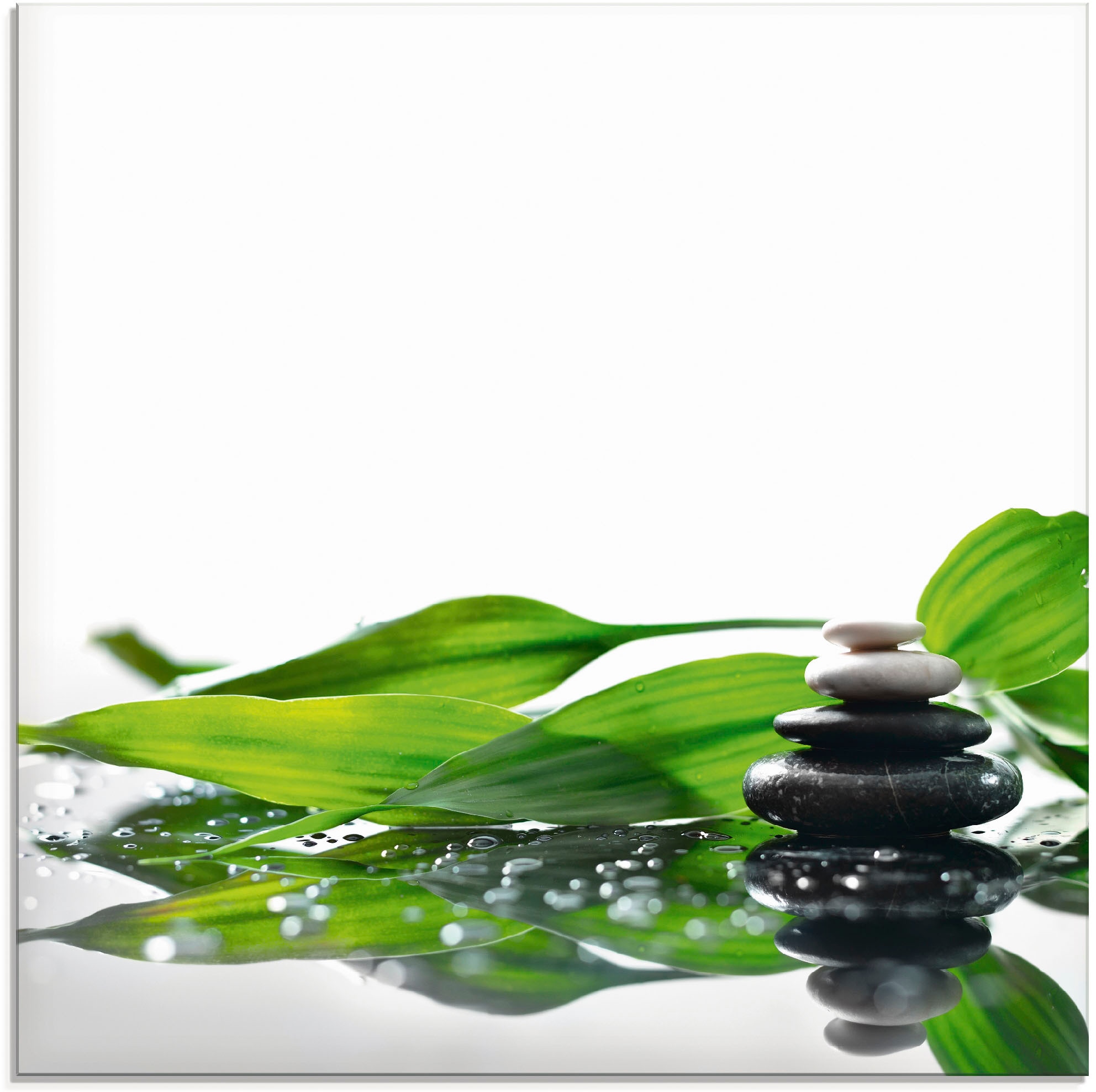 Glasbild »Spa mit Steinen und Bambus«, Zen, (1 St.), in verschiedenen Größen