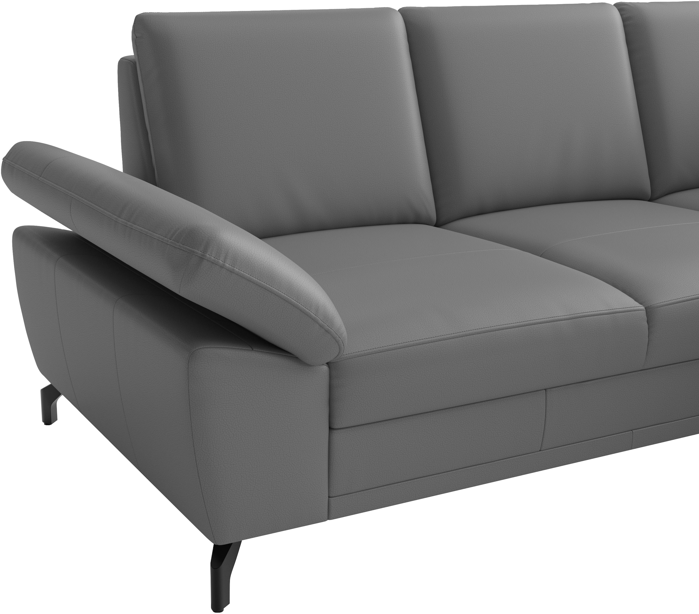 sit&more Ecksofa »Chelsea Leder L-Form, B:249 cm, inkl. Armteil- & Sitztiefenverstellung« optional mit Schlaffunktion und Bettkasten