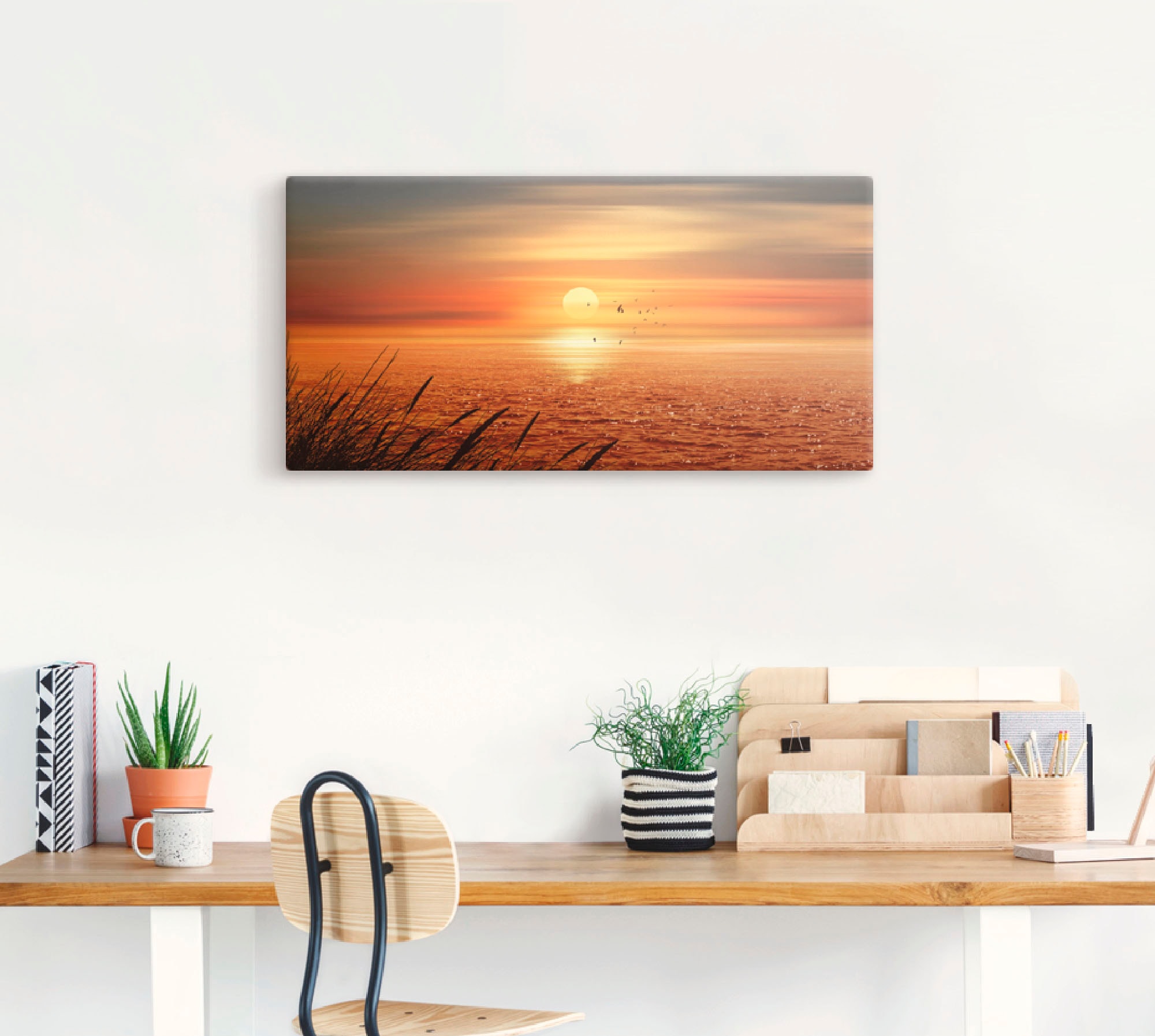 Artland Wandbild »Sonnenuntergang über dem Meer«, Sonnenaufgang & -untergang, (1 St.), als Leinwandbild, Poster, Wandaufkleber in verschied. Größen