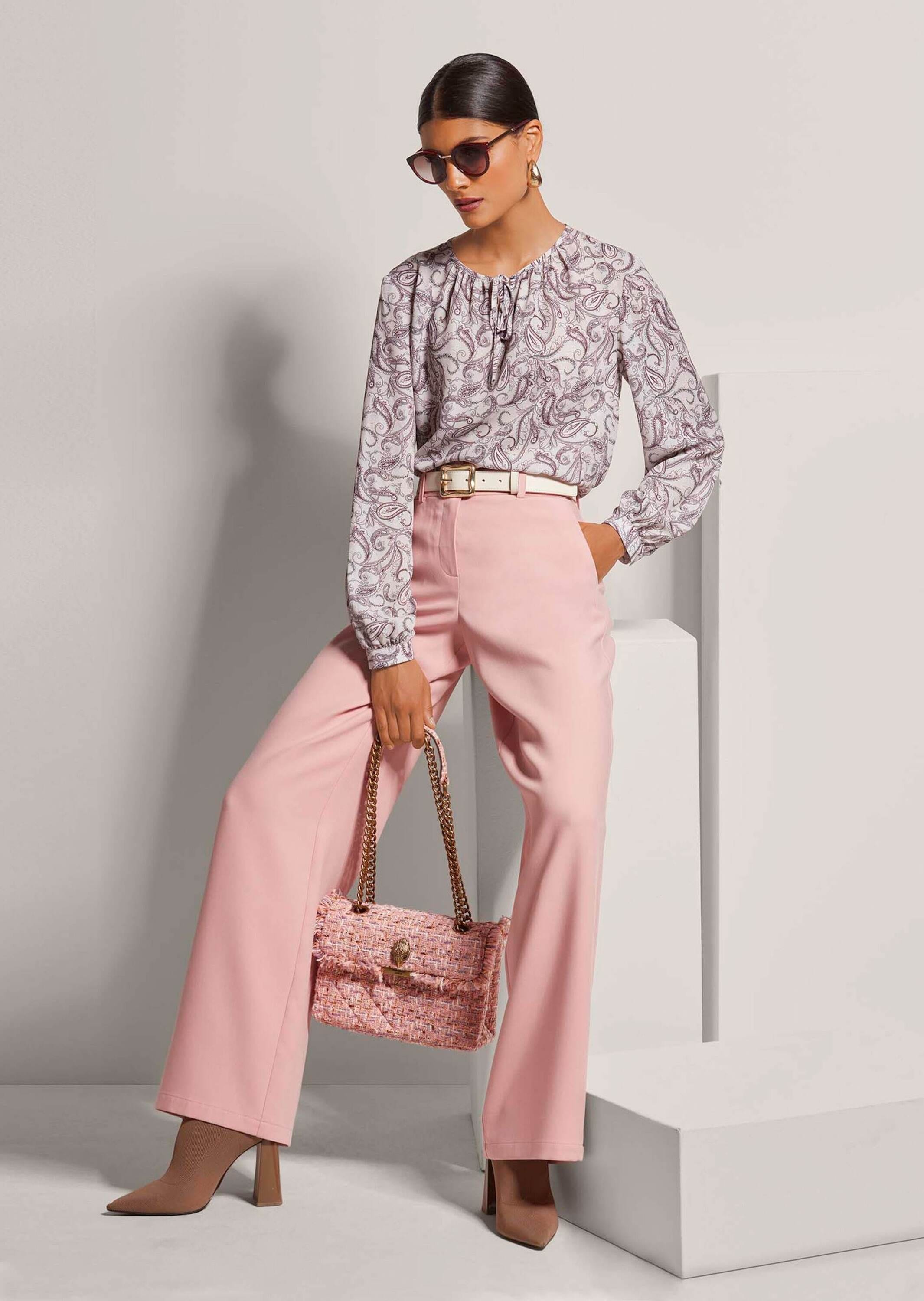 MADELEINE Langarmbluse »Bluse Rundhals-Bluse mit Unikat-Print«