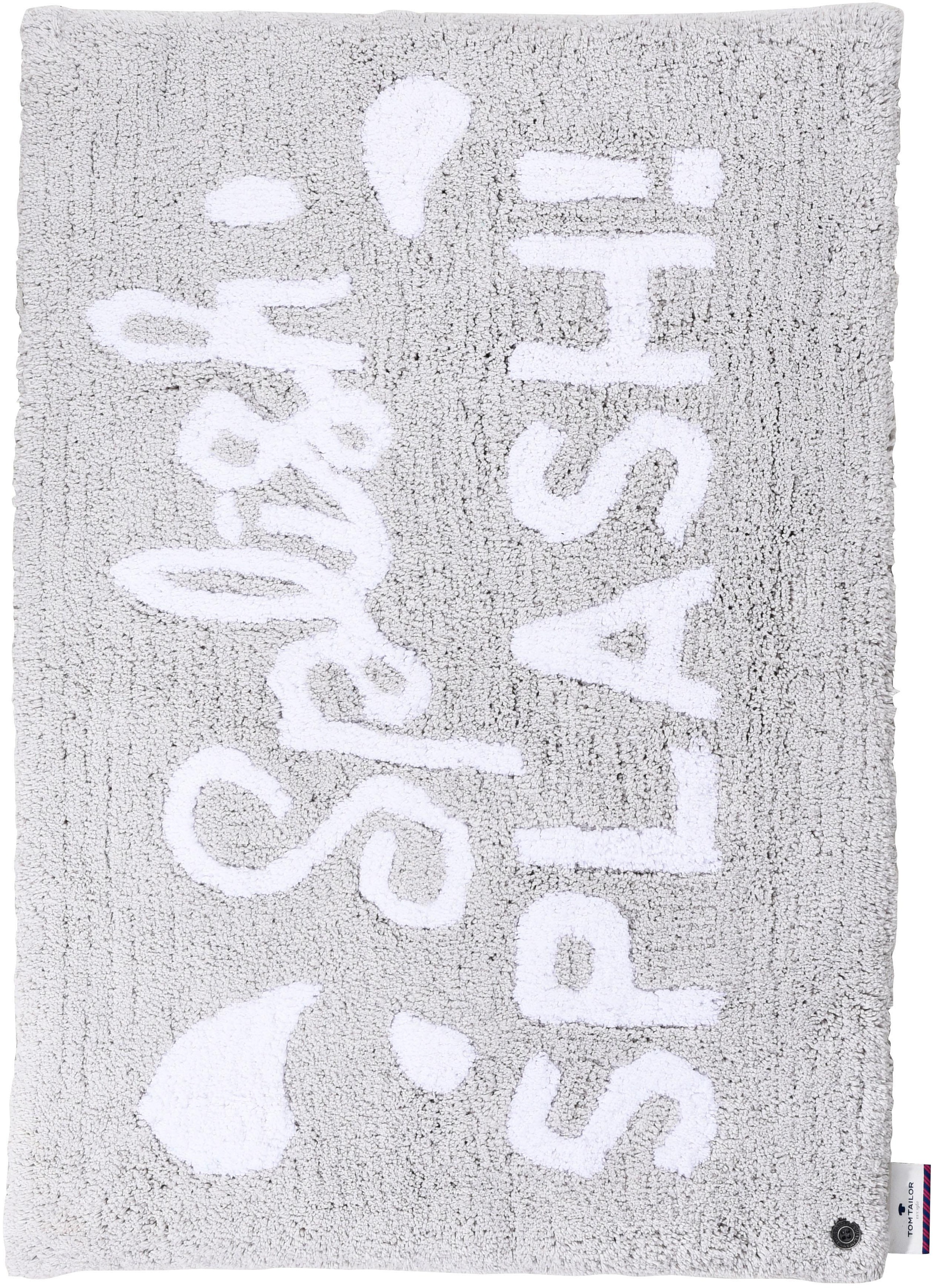 TOM TAILOR HOME Badematte »Cotton Splash«, rutschhemmend beschichtet, fußbodenheizungsgeeignet-strapazierfähig, Uni Farben, mit Spruch, reine Baumwolle, besonders weich und flauschig
