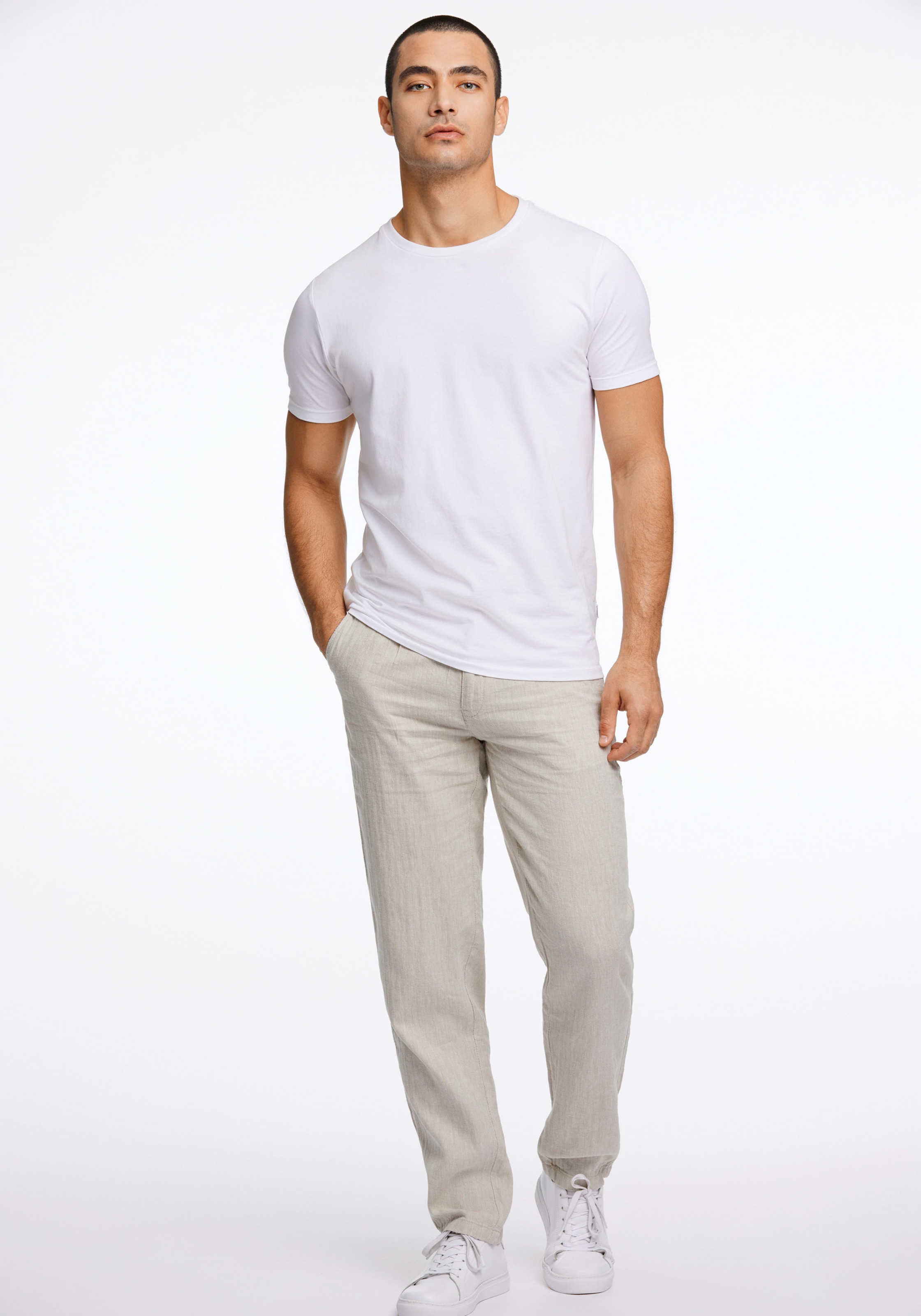 LINDBERGH Leinenhose  mit Kordelzug und elastischem Bund