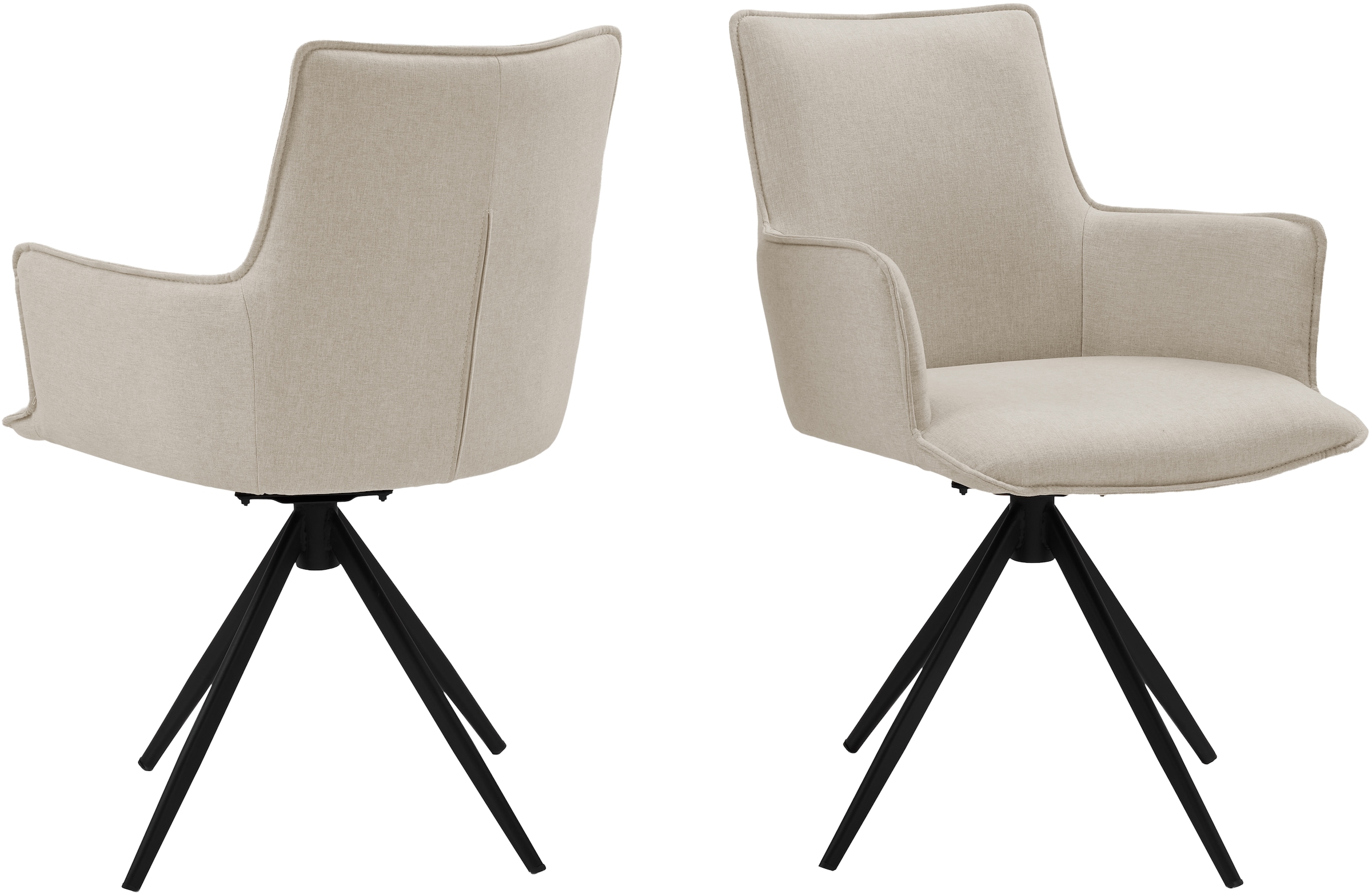 OTTO home Drehstuhl »Amoreve« (Set) 2 Stk.hochwertiger Strukturstoff, ergonomisches Design, Metallgestell