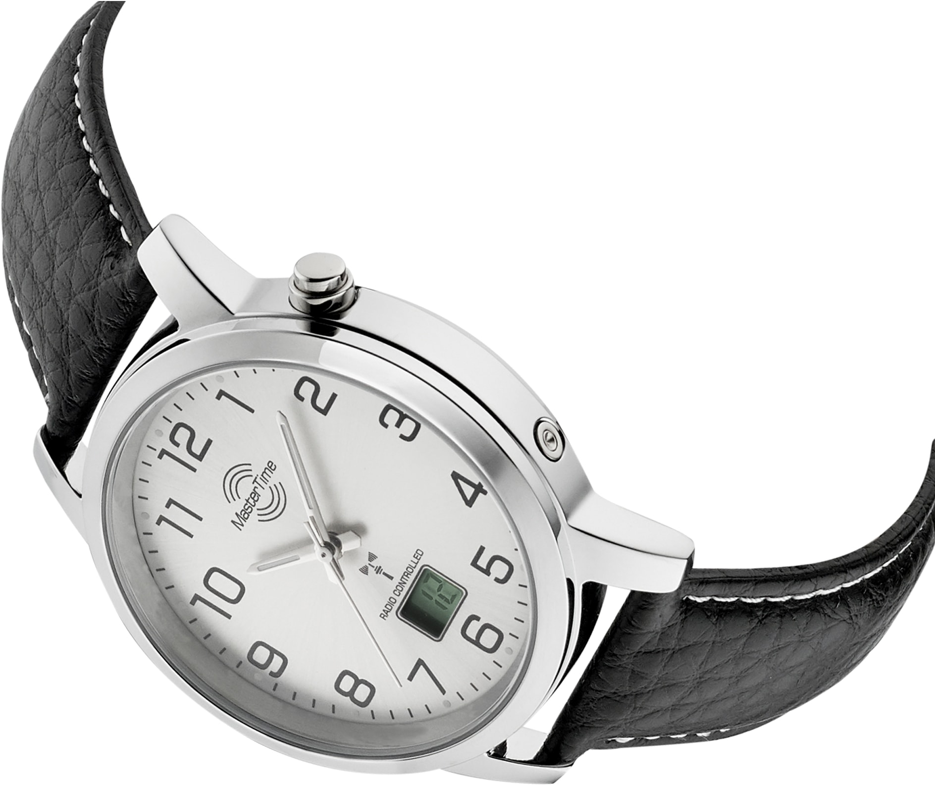 MASTER TIME Funkuhr »MTGA-10294-12L«, Armbanduhr, Quarzuhr, Herrenuhr, Datum, Langzeitbatterie