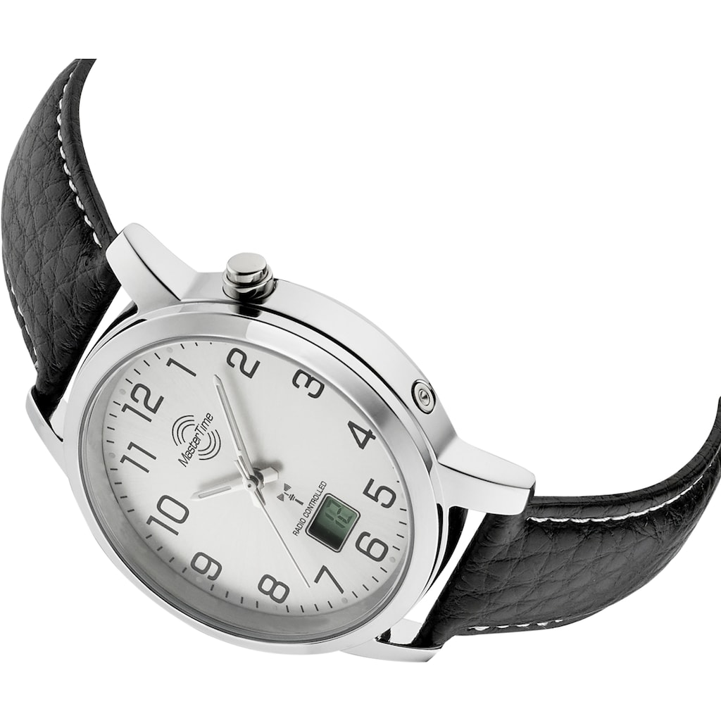 MASTER TIME Funkuhr »MTGA-10294-12L«, Armbanduhr, Quarzuhr, Herrenuhr, Datum, Langzeitbatterie