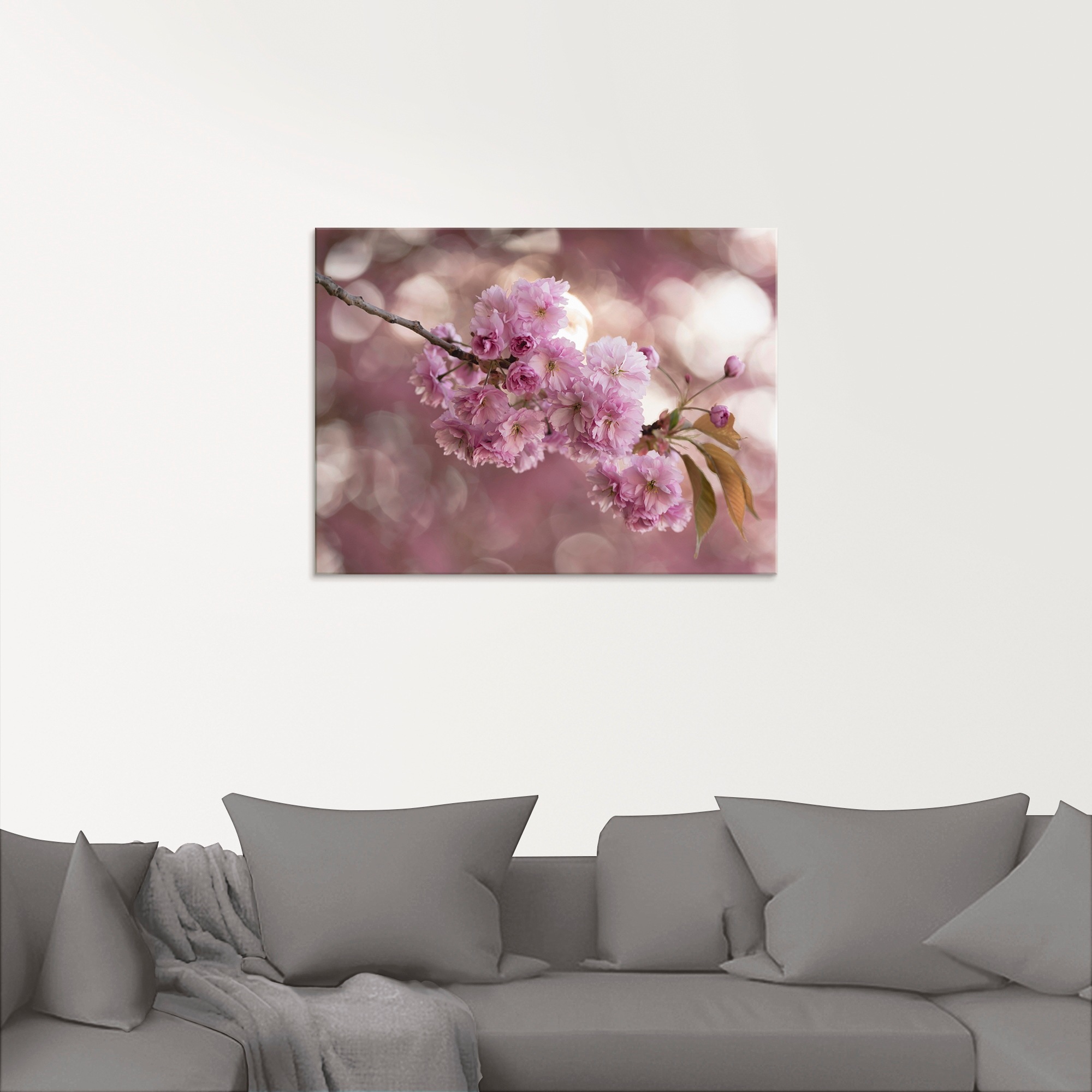 Artland Glasbild »Japanische Kirschblüte in Love III«, Blumen, (1 St.), in verschiedenen Größen