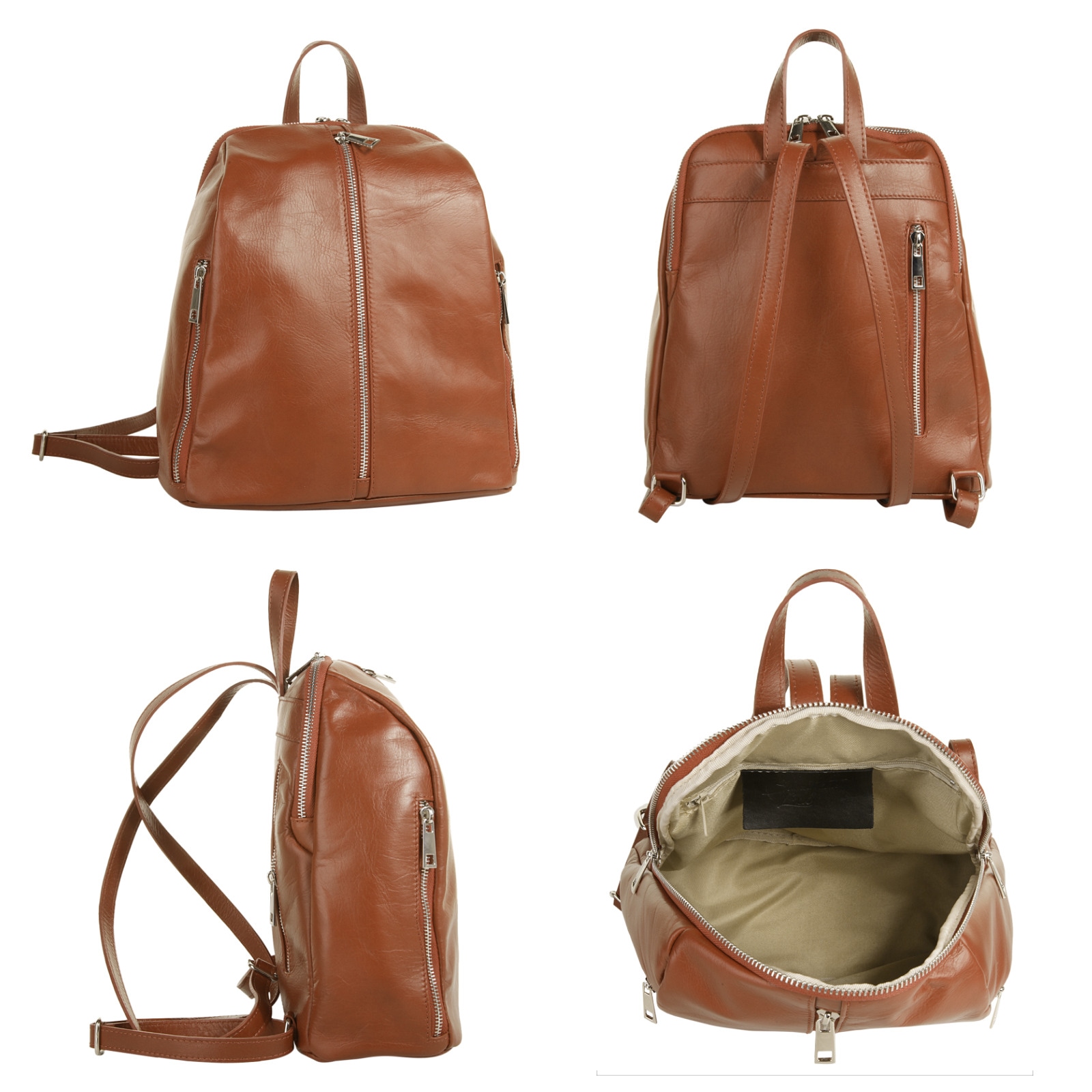 Samantha Look Cityrucksack, echt Leder, Made in Italy