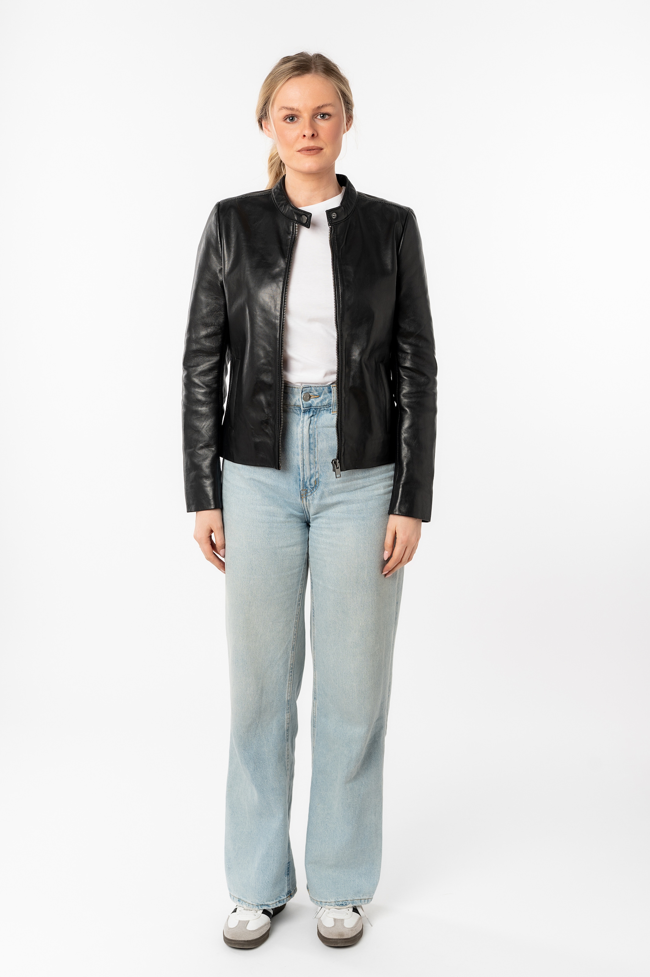 Mauritius Lederjacke »MWMair«, mit Stehkragen & Drucker, Slim Fit