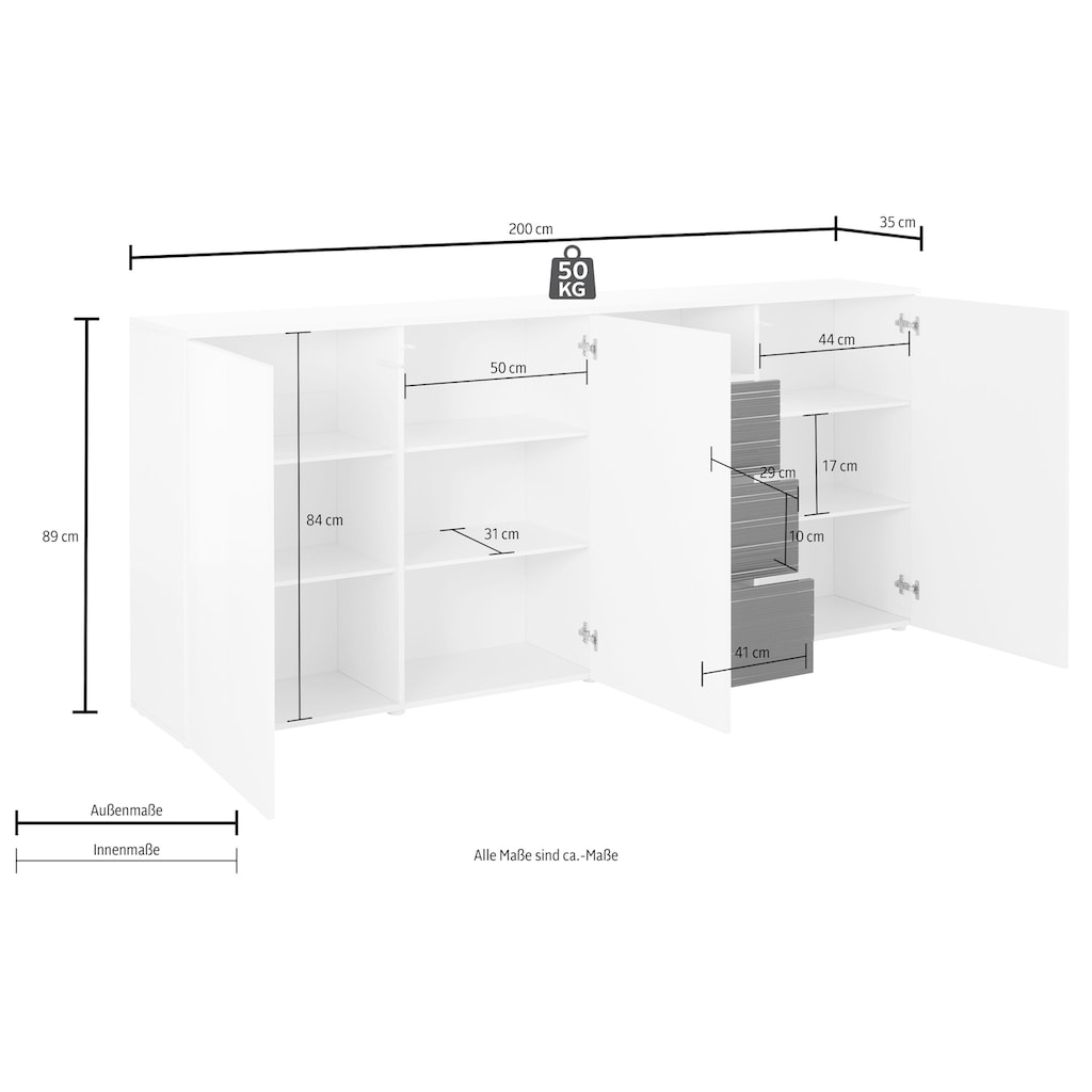 borchardt Möbel Highboard »Savannah«, Breite 200 cm