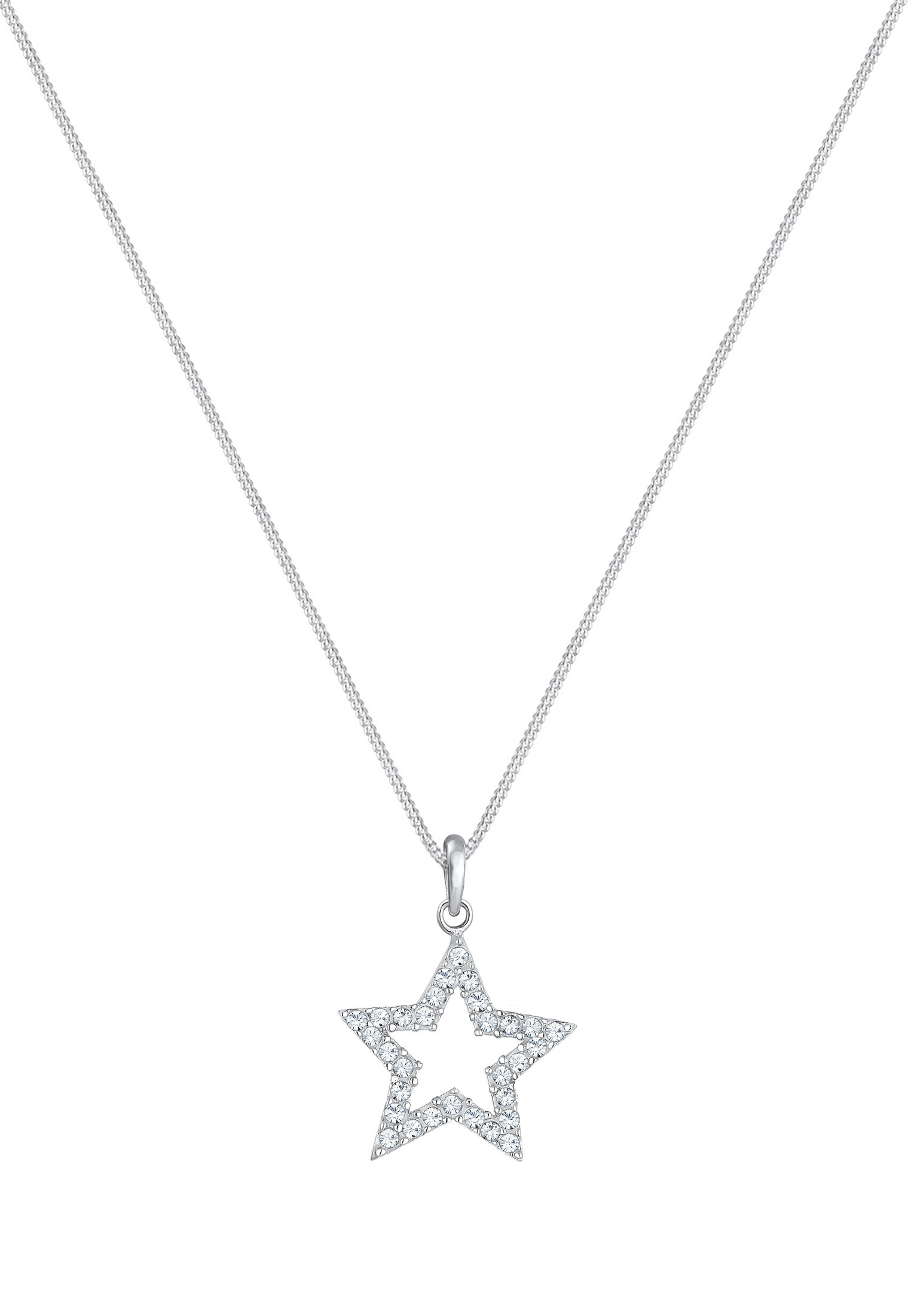Elli Silberkette »Halskette Stern Astro Kristalle 925 Silber«