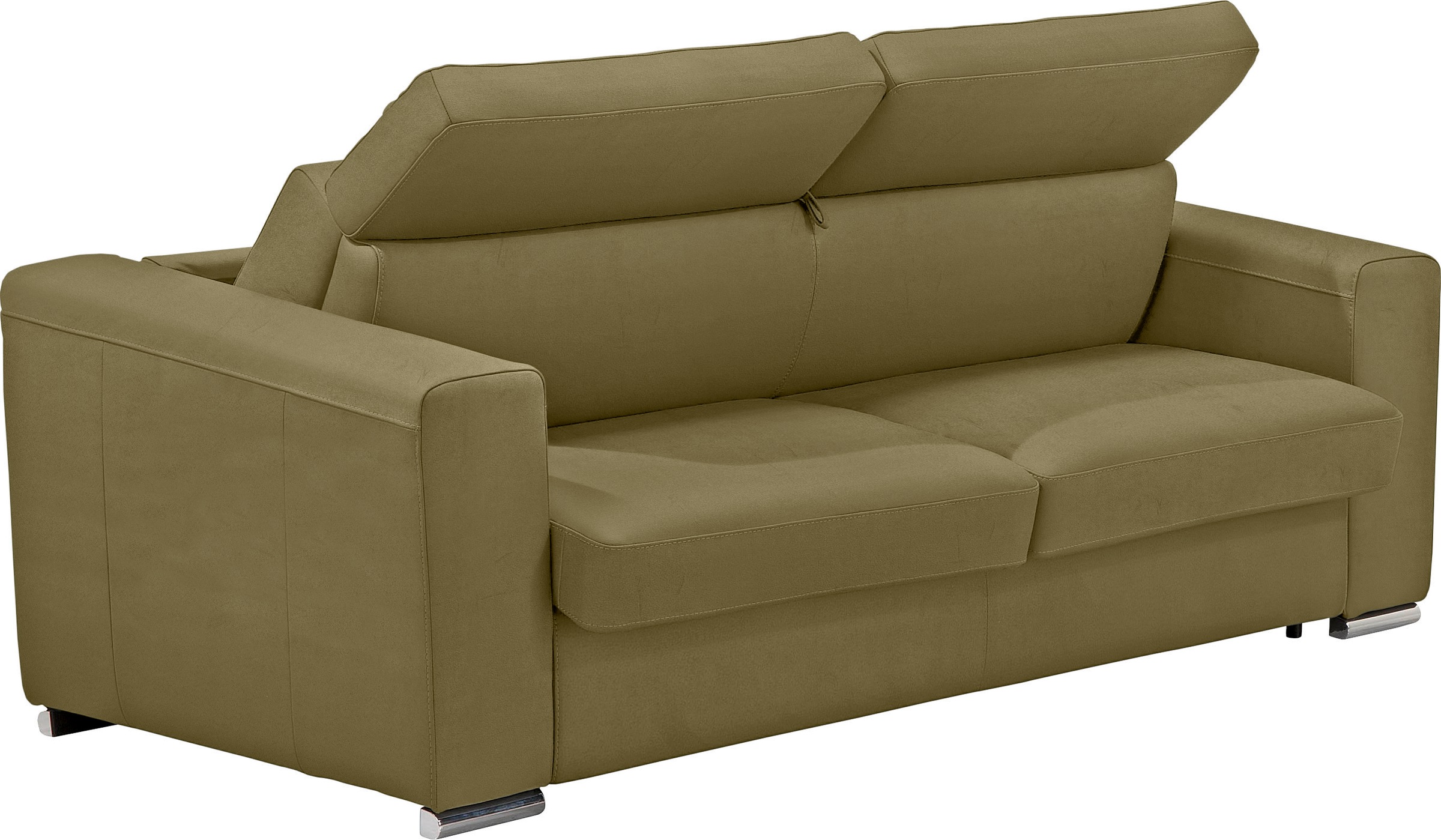 Egoitaliano Schlafsofa »Cabiria, Design und super Sitz- und Liegekomfort«, Sofa inkl. Schlaffunktion, Kopfteile verstellbar, mit Metallfüßen