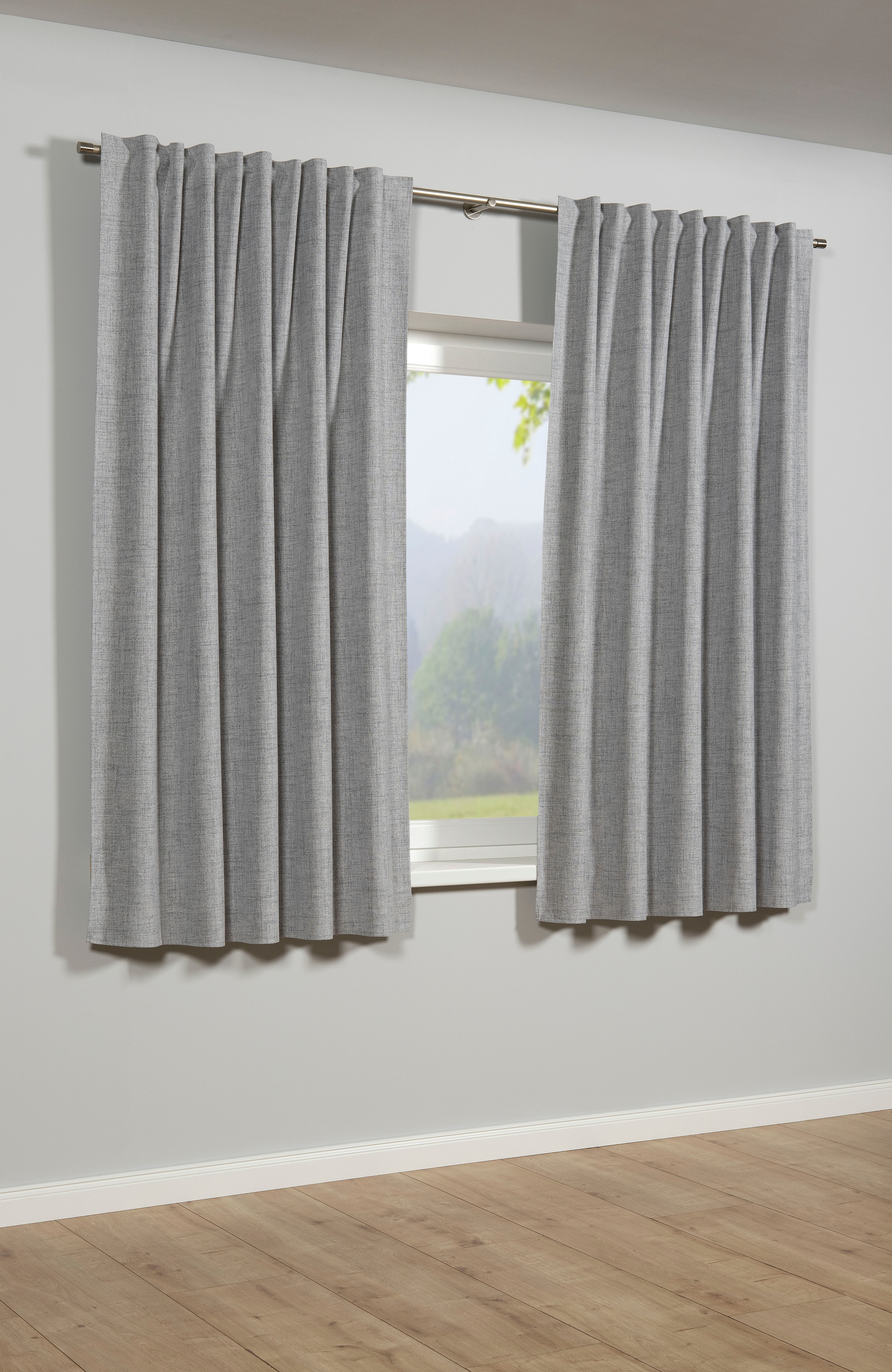 Sehlbach Gardine »Schal Blackout Struktur« Schlaufen 1 Stk. tlg. mit Gardinenband und verdeckten Schlaufen