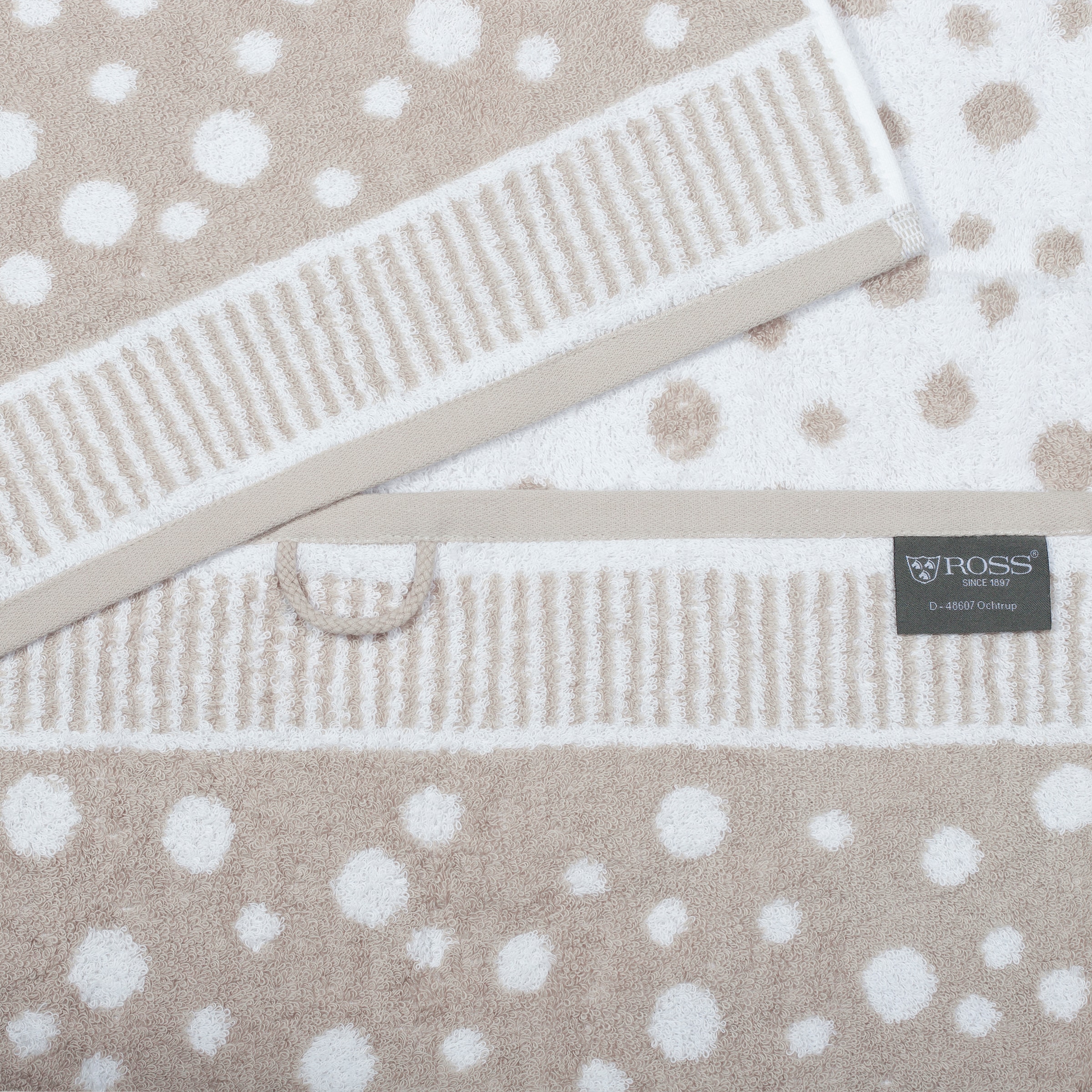 ROSS Duschtuch »Punkte, allover« aus feinster Baumwolle