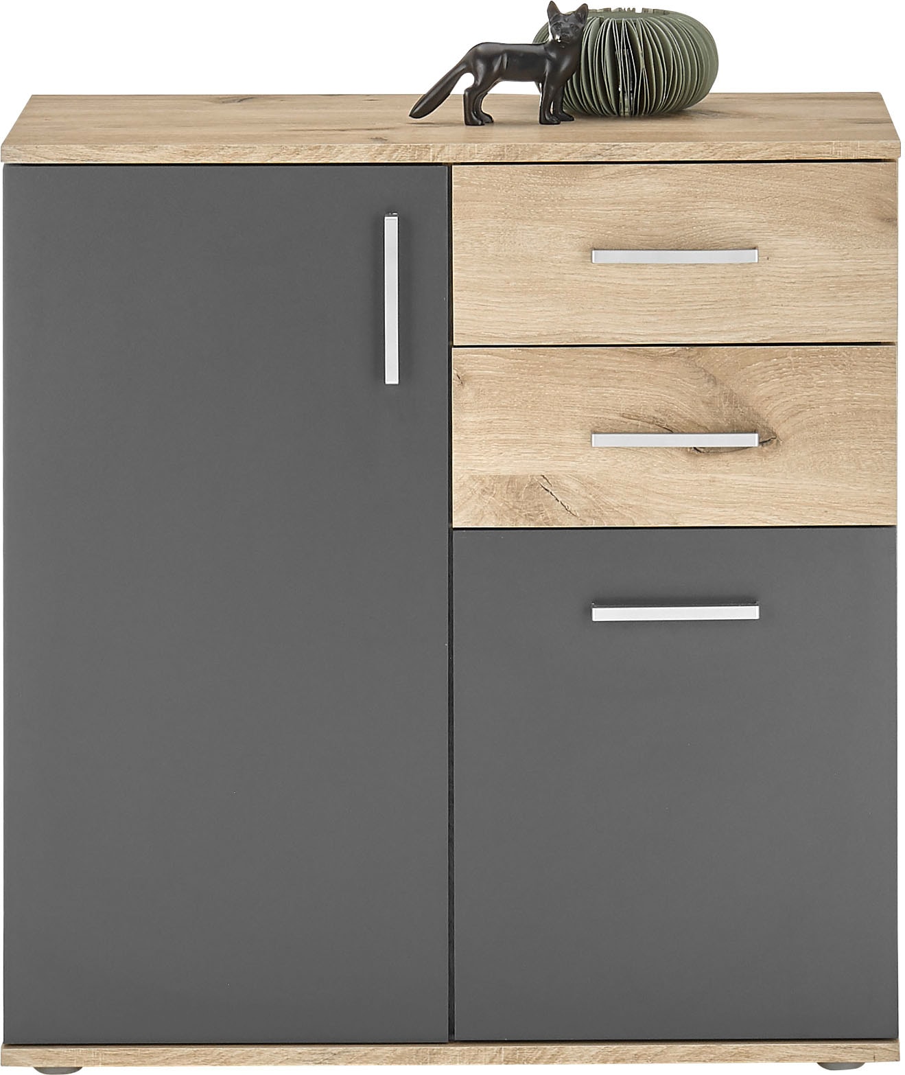 HBZ Kommode »BC-Drift-2, Universalschrank Stellmaß BxHxT 80x84x35 cm«, (1 St.), Kommode mit 2 Türen, 2 Schubkästen, 1 Einlegeboden