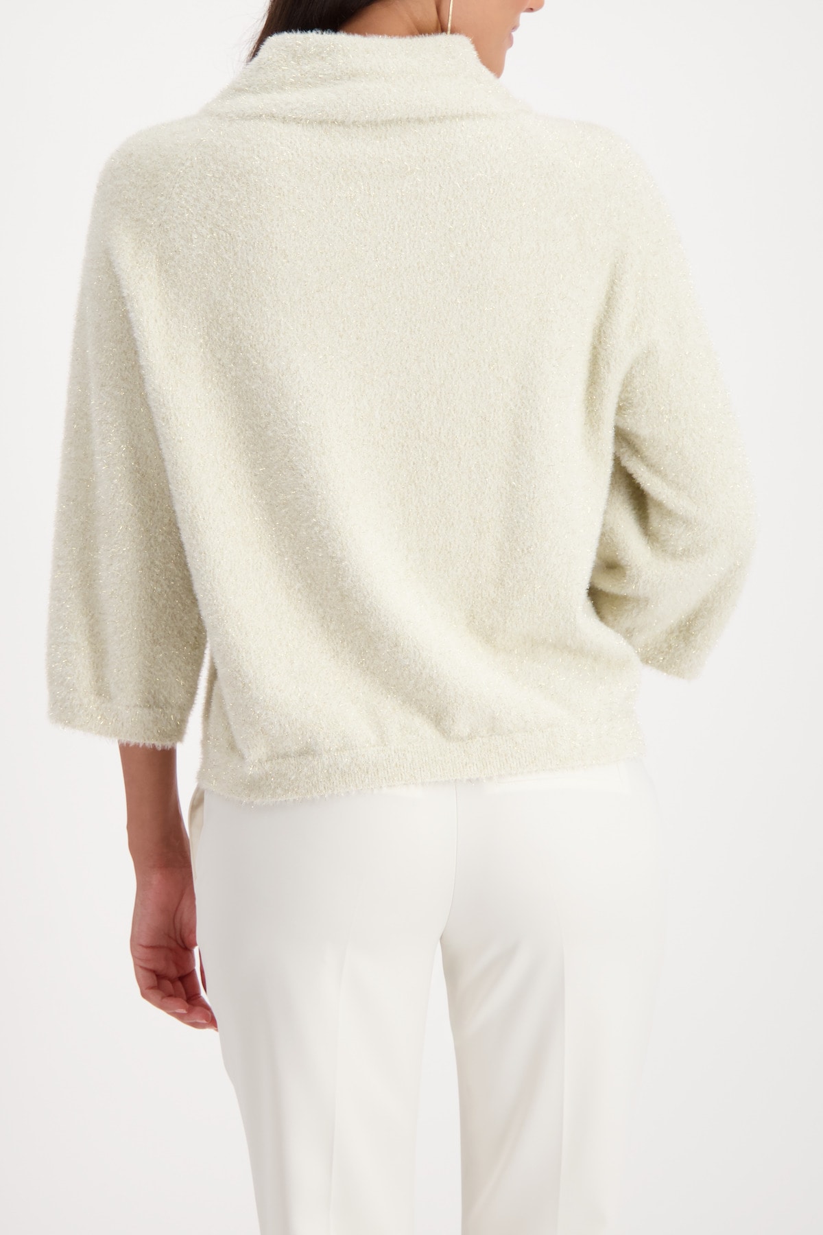 Monari Stehkragenpullover »Pullover Lurex« Regular fit mit Rundhalsausschnitt