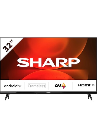 LED-Fernseher »SHARP 32FH2EA HD Ready Frameless Android TV 80cm (32 Zoll), 3X HDMI«,...