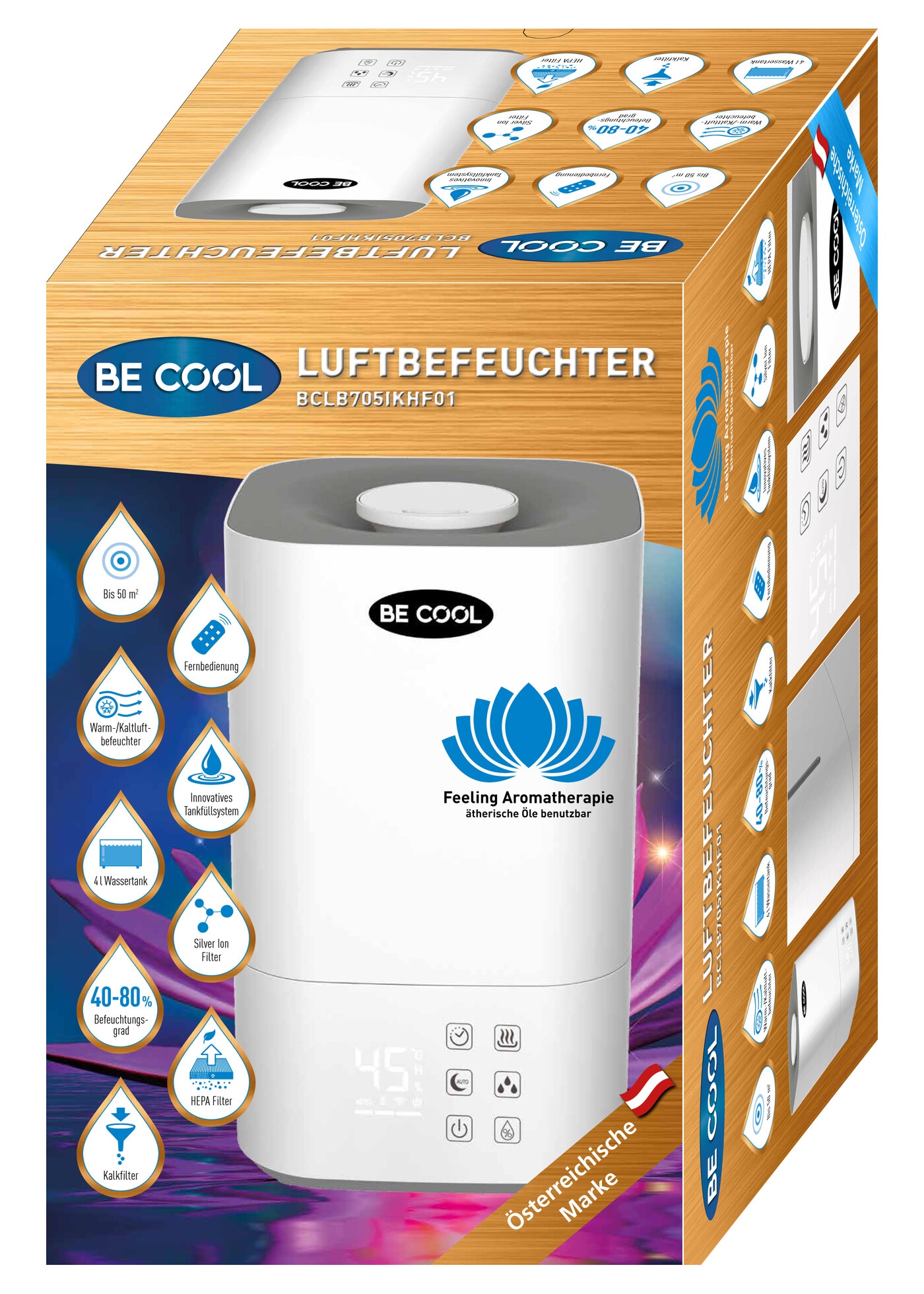 be cool Luftbefeuchter »BCLB705IKHF01«, 4 l Wassertank