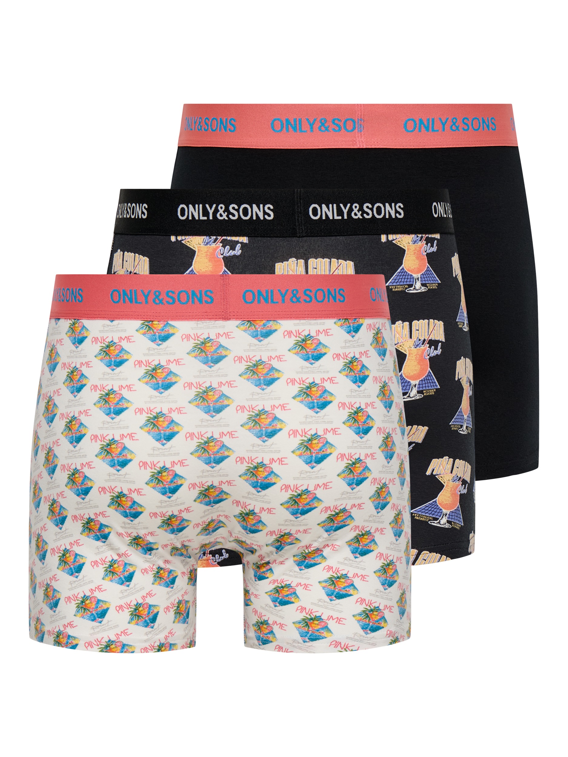 ONLY & SONS Trunk »ONSFITZ AOP WB BOLD BOXER 3PACK NOOS« Packung, 3 Stk. Baumwollmischung, eng anliegend
