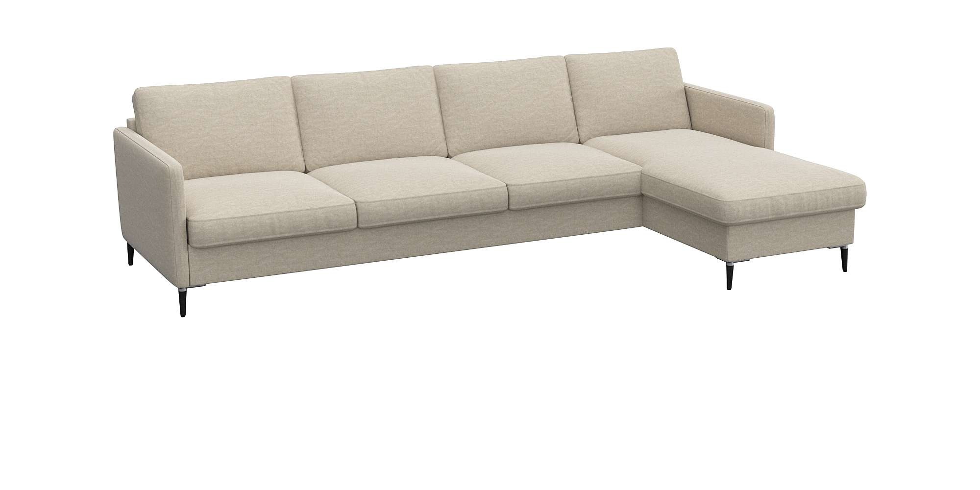 FLEXLUX Ecksofa »Fiore, L-Form, bequem und komfortabel durch hochwertigem Sitzaufbau«, schmale Armlehnen, Kaltschaum, Füße Alu+schwarz