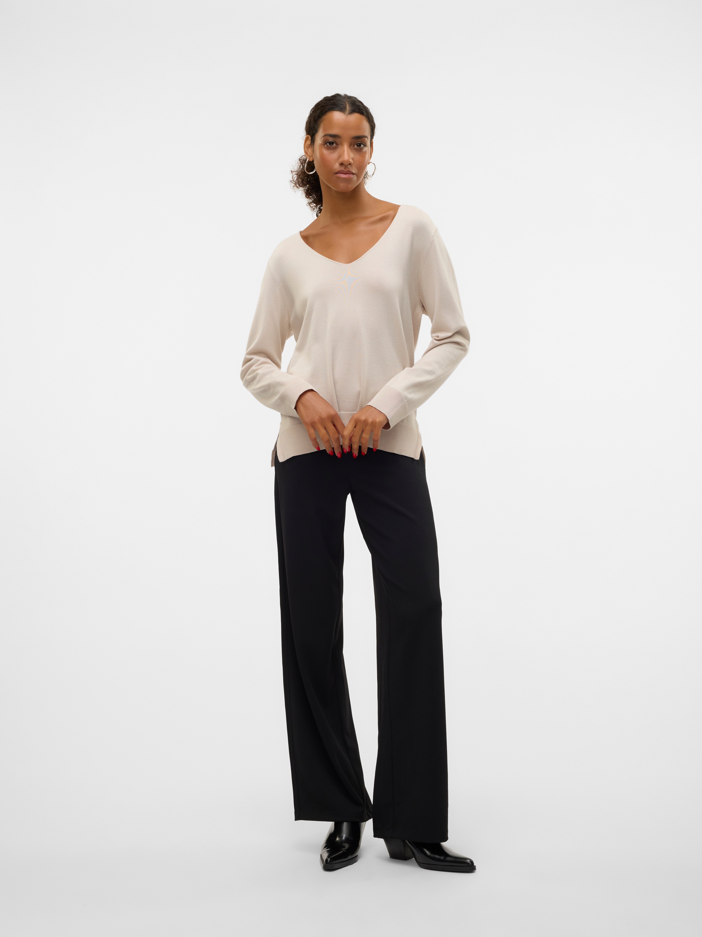 Vero Moda Strickpullover »VMSILJE LS V-NECK PULLOVER GA NOOS«
