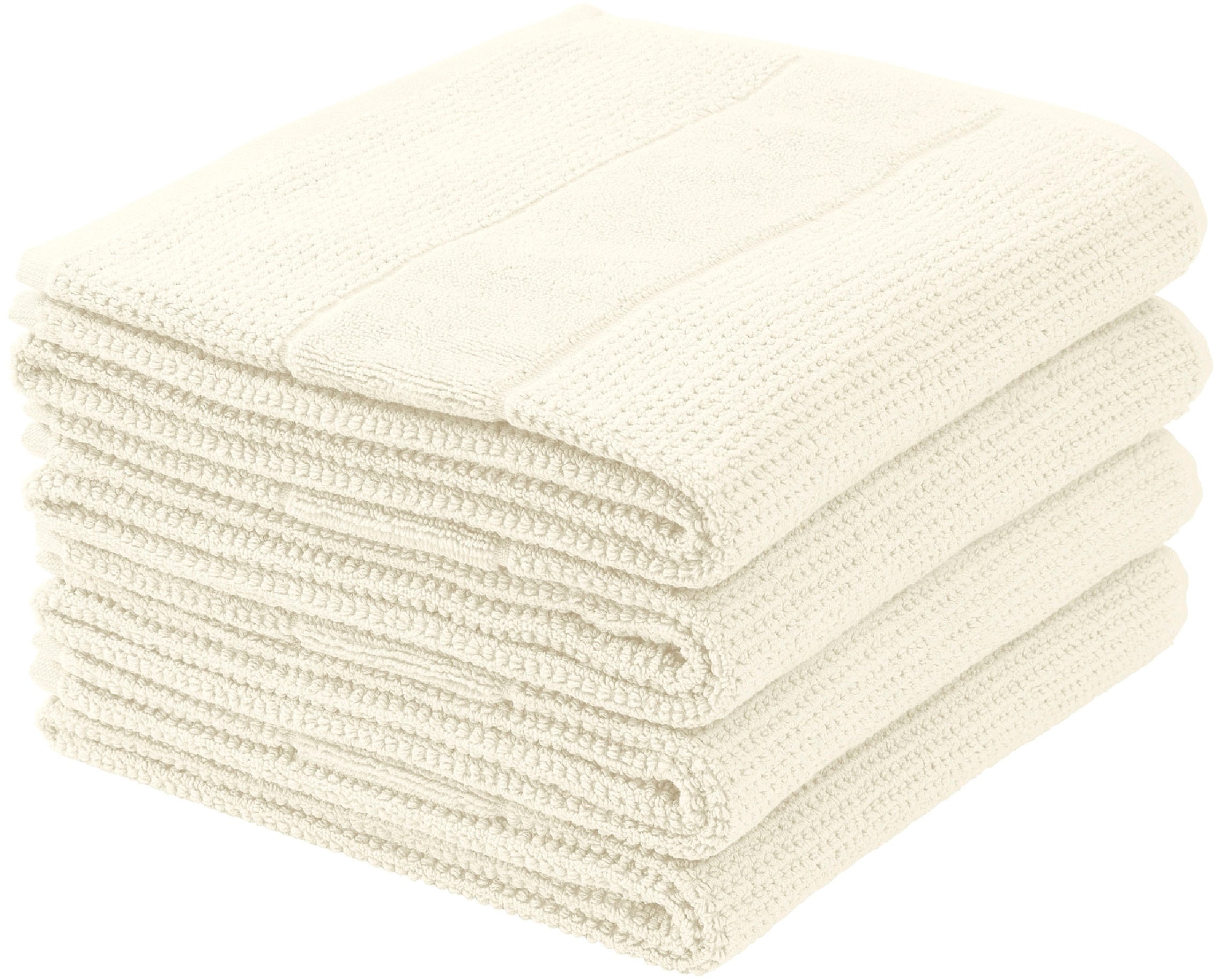 Handtücher »Turin aus 100% Baumwolle in dezenter Reiskornoptik«, (Set, 4 St.), MADE IN...