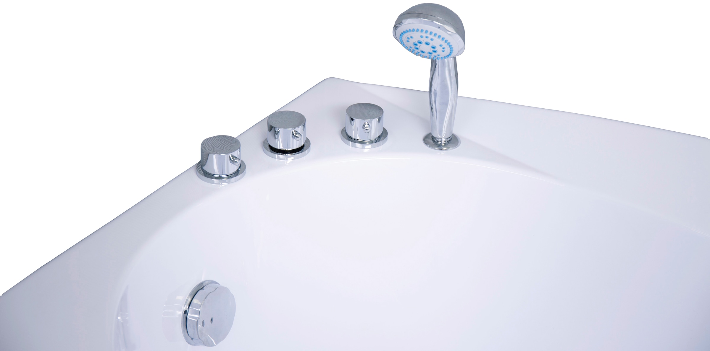 Sanotechnik Whirlpool-Badewanne »NASSAU PLUS«, (4 tlg.), 170/90/68 cm, Whirlpool mit Fenster