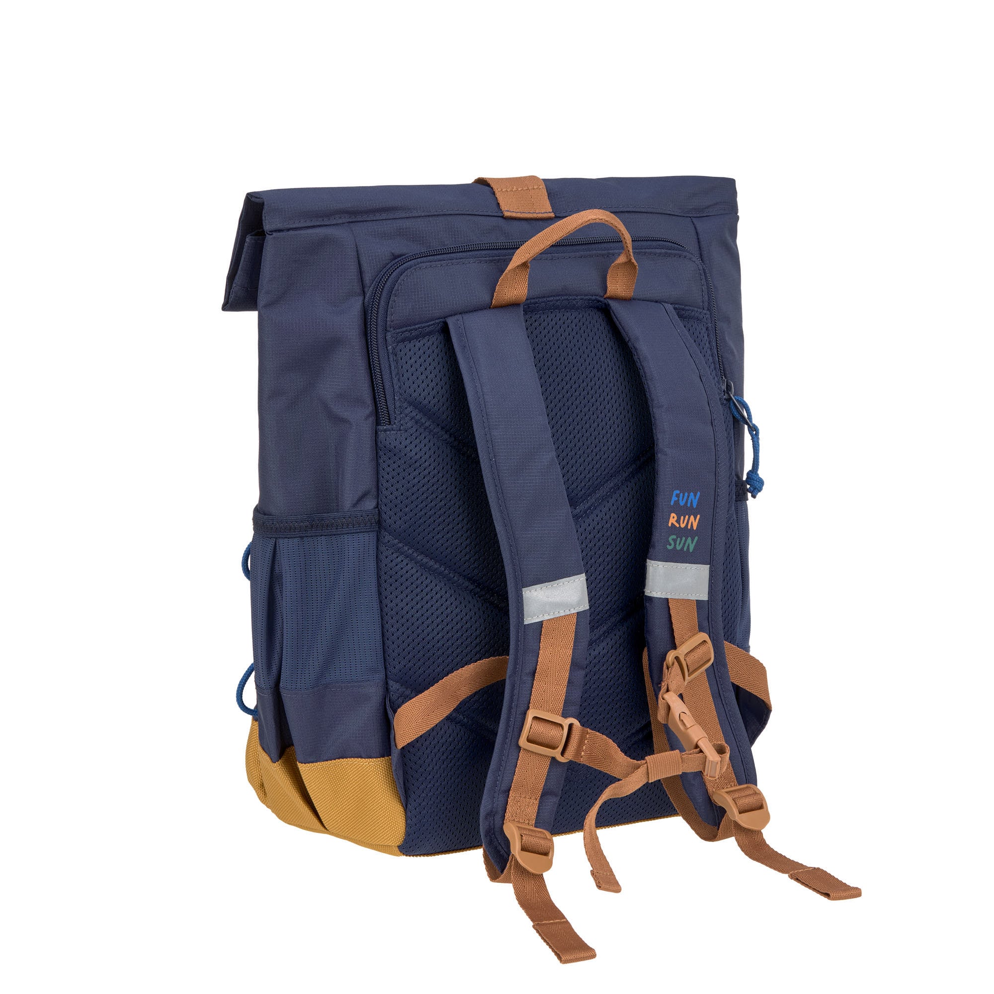 LÄSSIG Kinderrucksack »Little Gang, Medium Rolltop Backpack, navy« Reflektoren aus recycelten PET-Flaschen