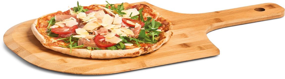 Zeller Present Pizzaschneidebrett »Bamboo«, zum Servieren von Pizza