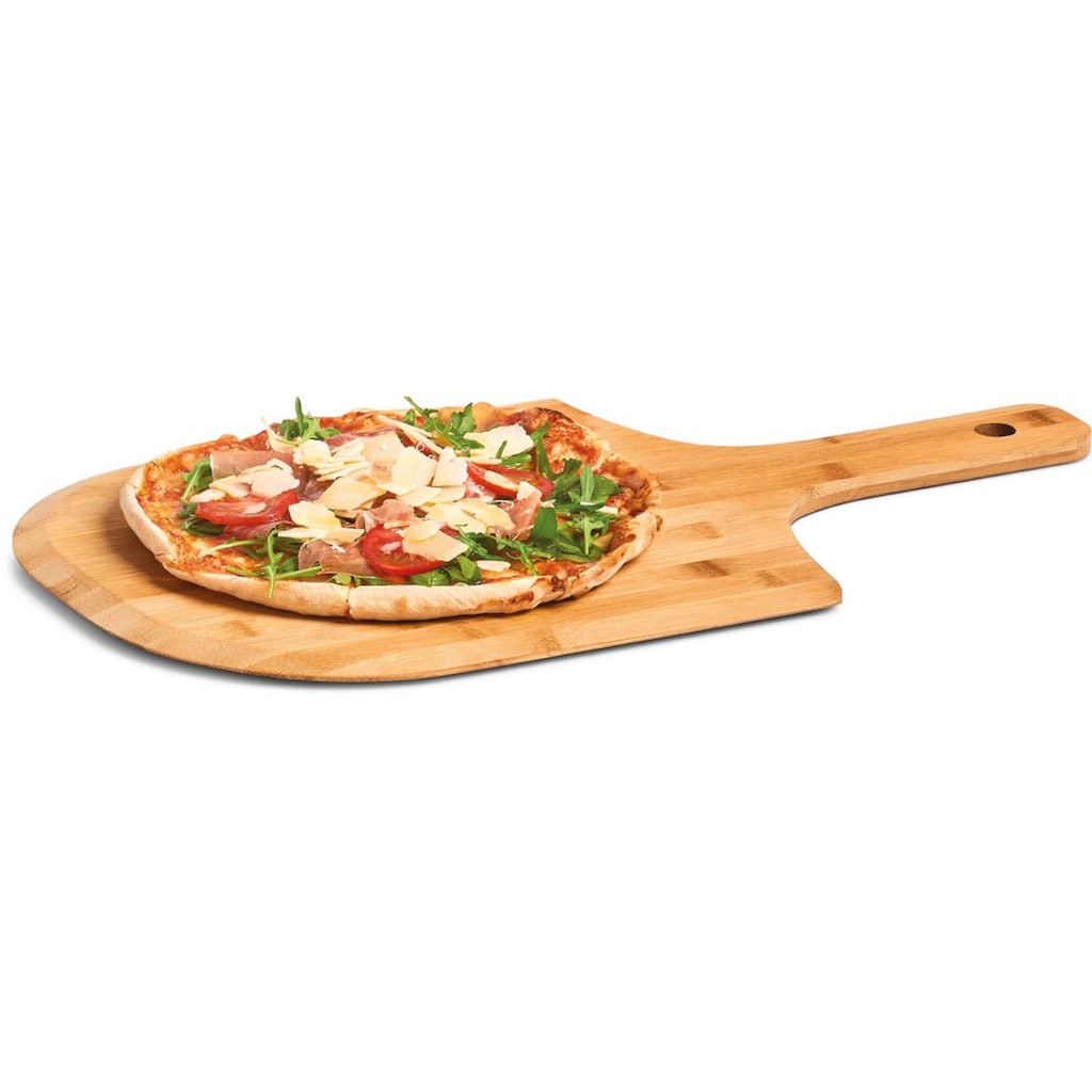 Zeller Present Pizzaschneidebrett »Bamboo«, zum Servieren von Pizza