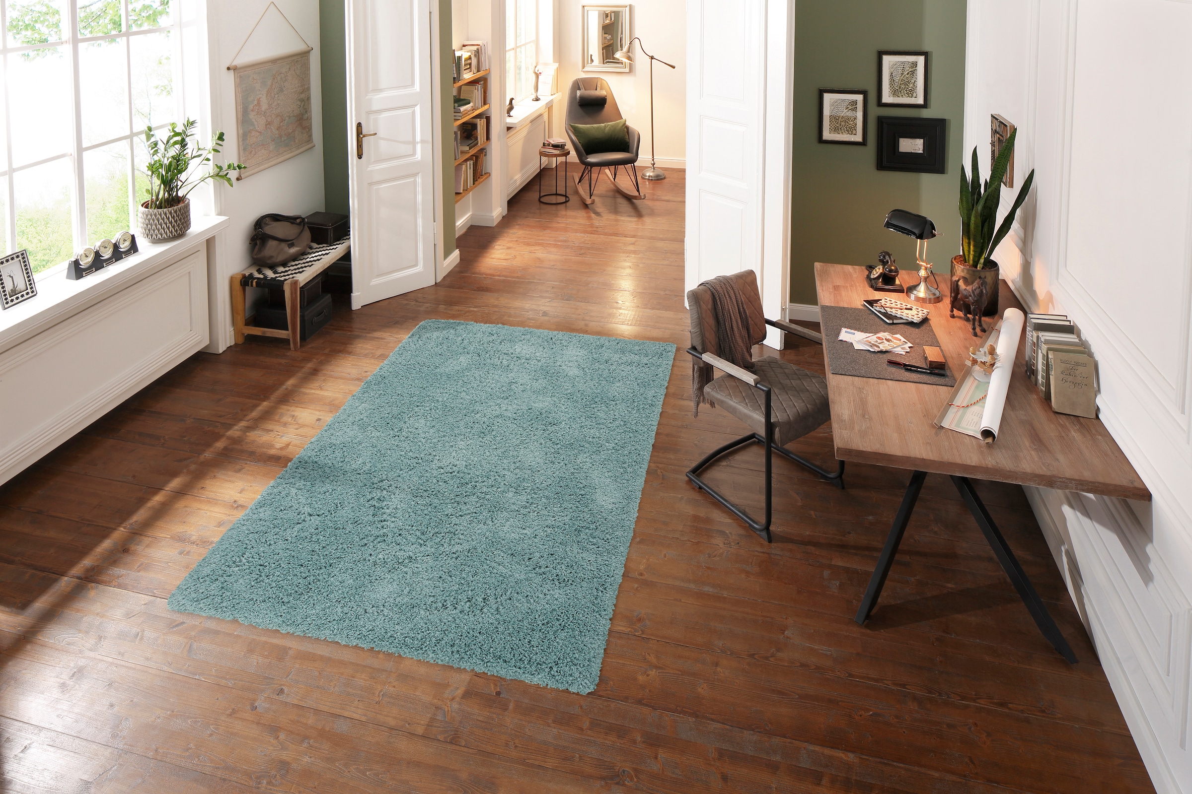 Home affaire Hochflor-Teppich »Viva«, rechteckig, 45 mm Höhe, Uni Farben, einfarbig, besonders weich und kuschelig