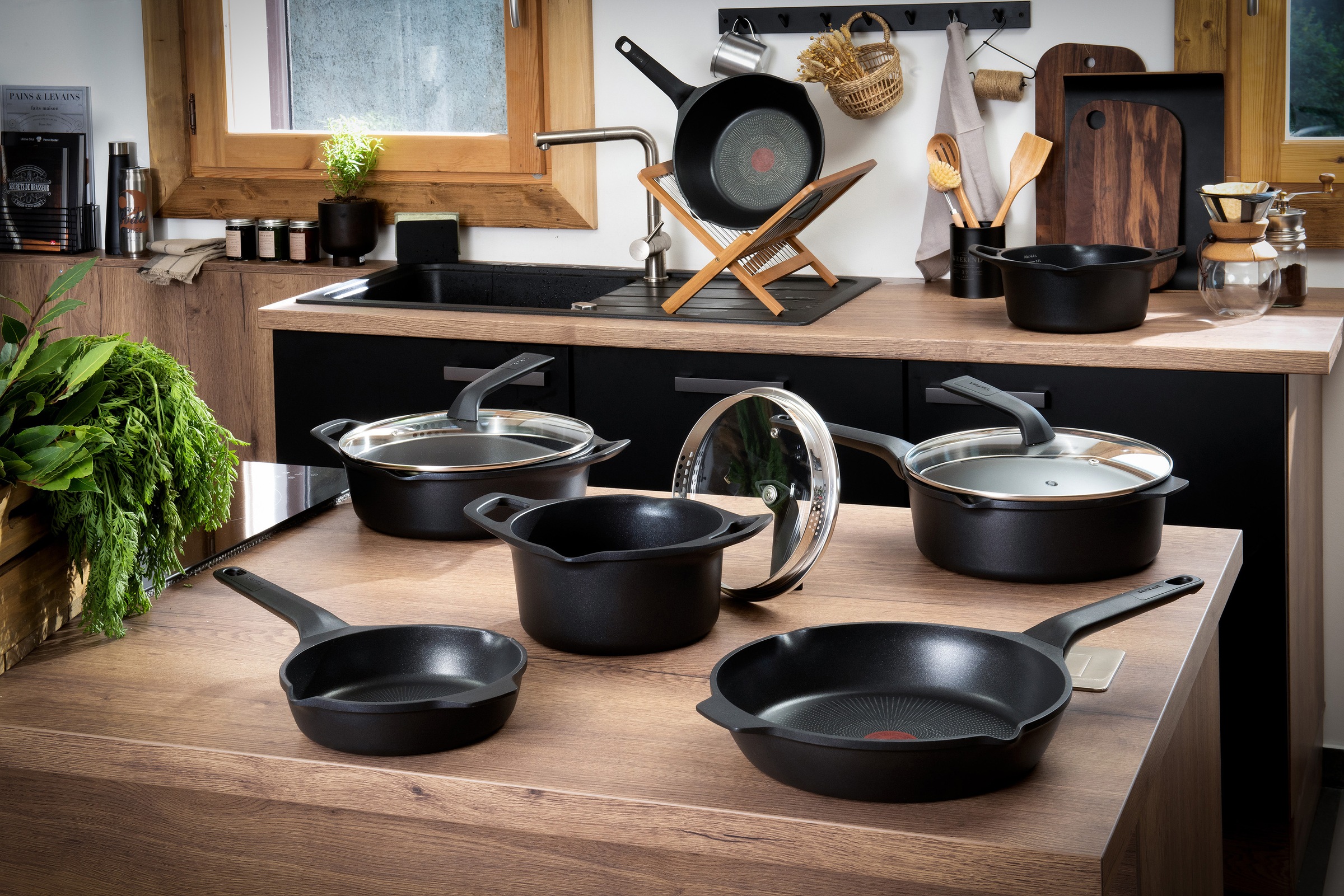 Tefal Wok »Robusto«, Aluminium, (1 tlg.), Aluguss, Antihaftversiegelung, Thermo-Signal, alle Herdarten,Induktion