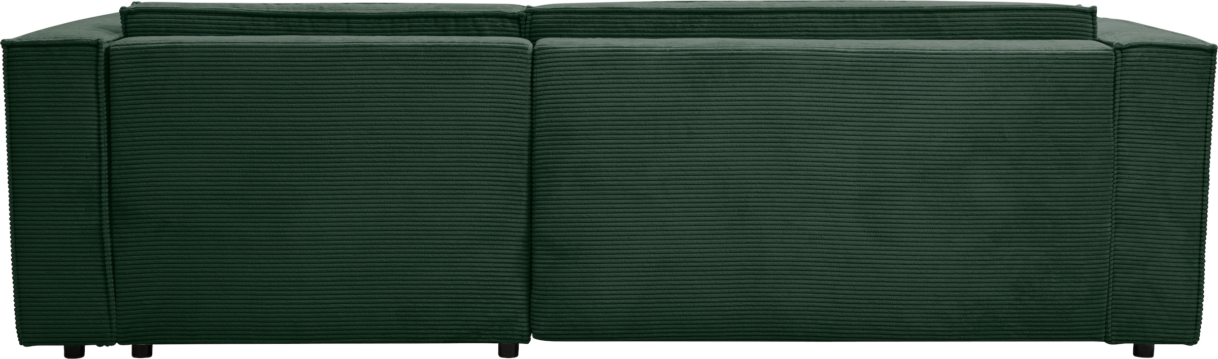WERK2 Ecksofa »Atlanta-New, modernes Design, Stellmaße 280x147cm, L-Form, Kedernaht«, hoher Komfort, Schlaffunktion & Bettkasten, Cord, Moosgrün