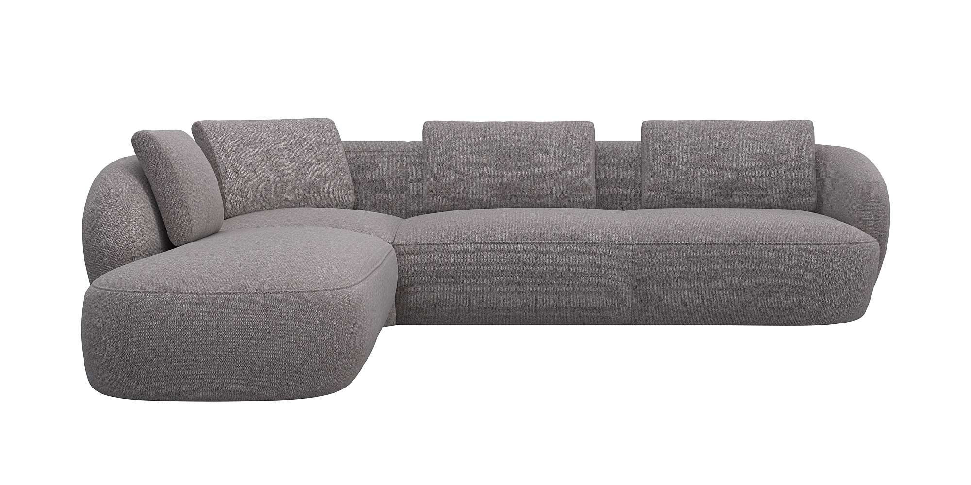 FLEXLUX Ecksofa »Torino, rund, L-Form, Sofa-Ecke mit Ottomane«, Modernes, organisches...