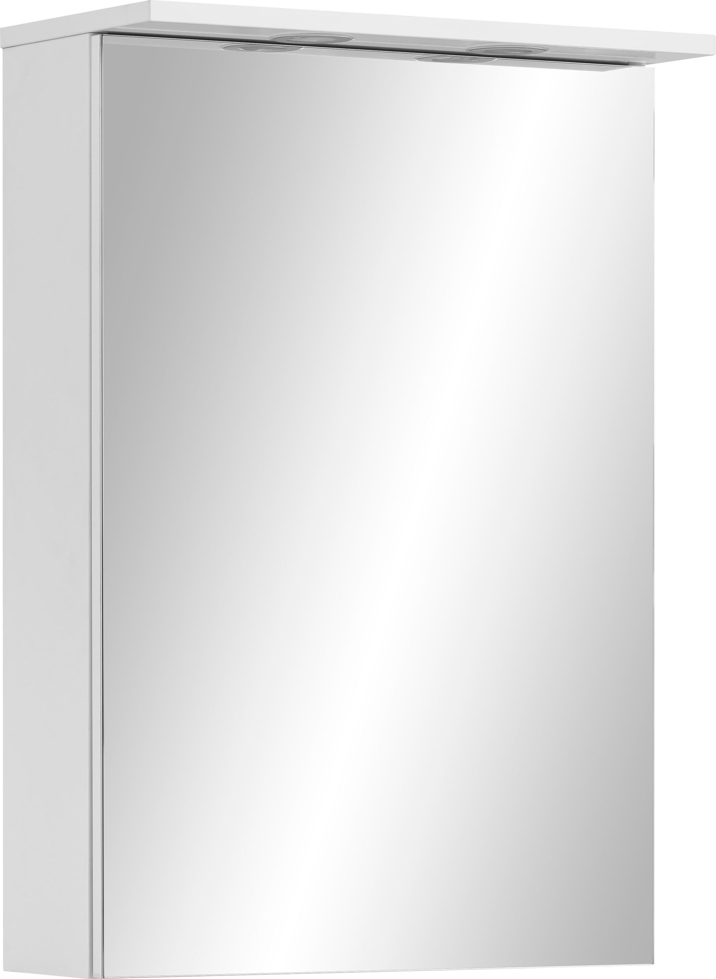 Schildmeyer Spiegelschrank »Sarah«, Breite 50,4 cm, 1-türig, 2 LED-Einbaustrahler, Schalter-/Steckdosenbox, Glaseinlegeböden, Made in Germany