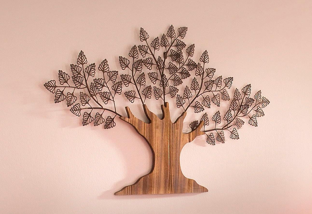 aus MORE AND Metall und HOFMANN kaufen bei Wanddekoobjekt online Holz Materialmix »Baum«, OTTO LIVING