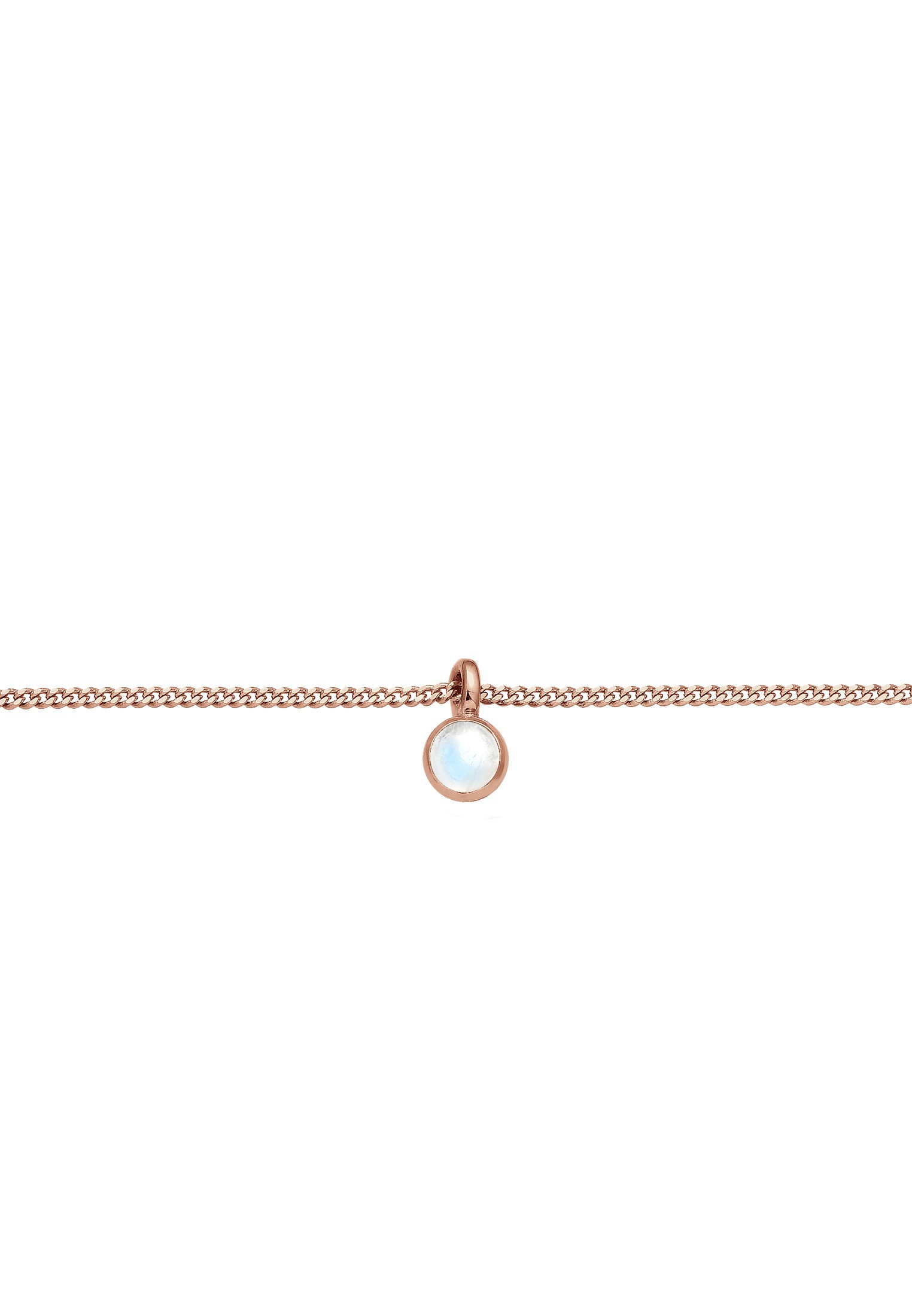 Elli Choker »Halskette Choker mit Anhänger Mondstein Rund 925 Silber«