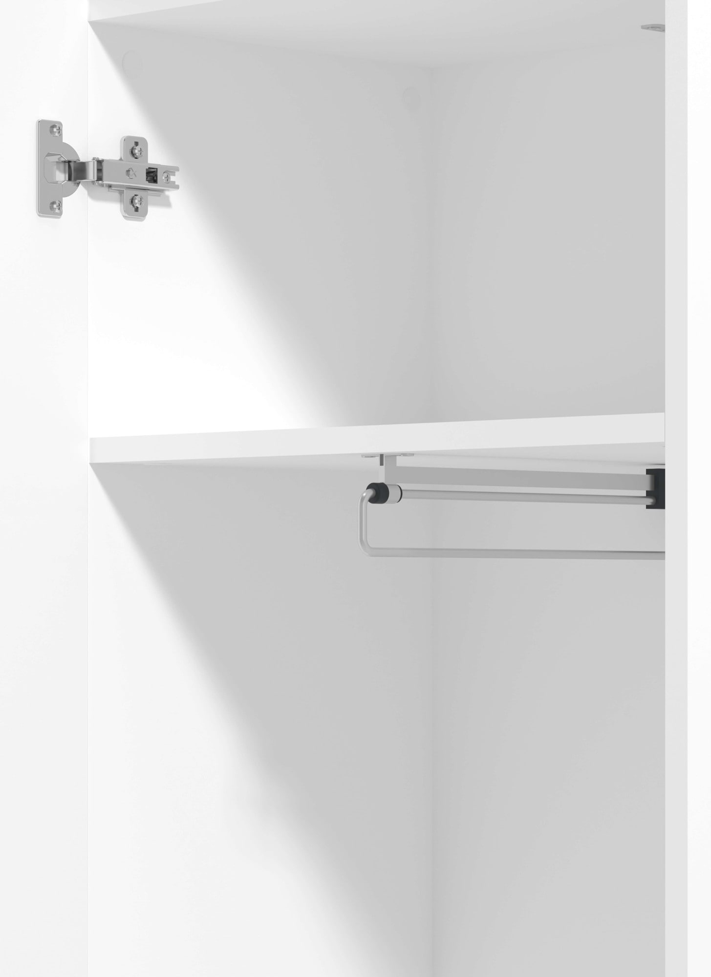 Home affaire Garderobenschrank »Sein, Kleiderschrank, Stauraumschrank, Flurschrank, Höhe 193 cm«, Hochglanzfronten, ausziehbare Kleiderstange, Breite 51,5 cm