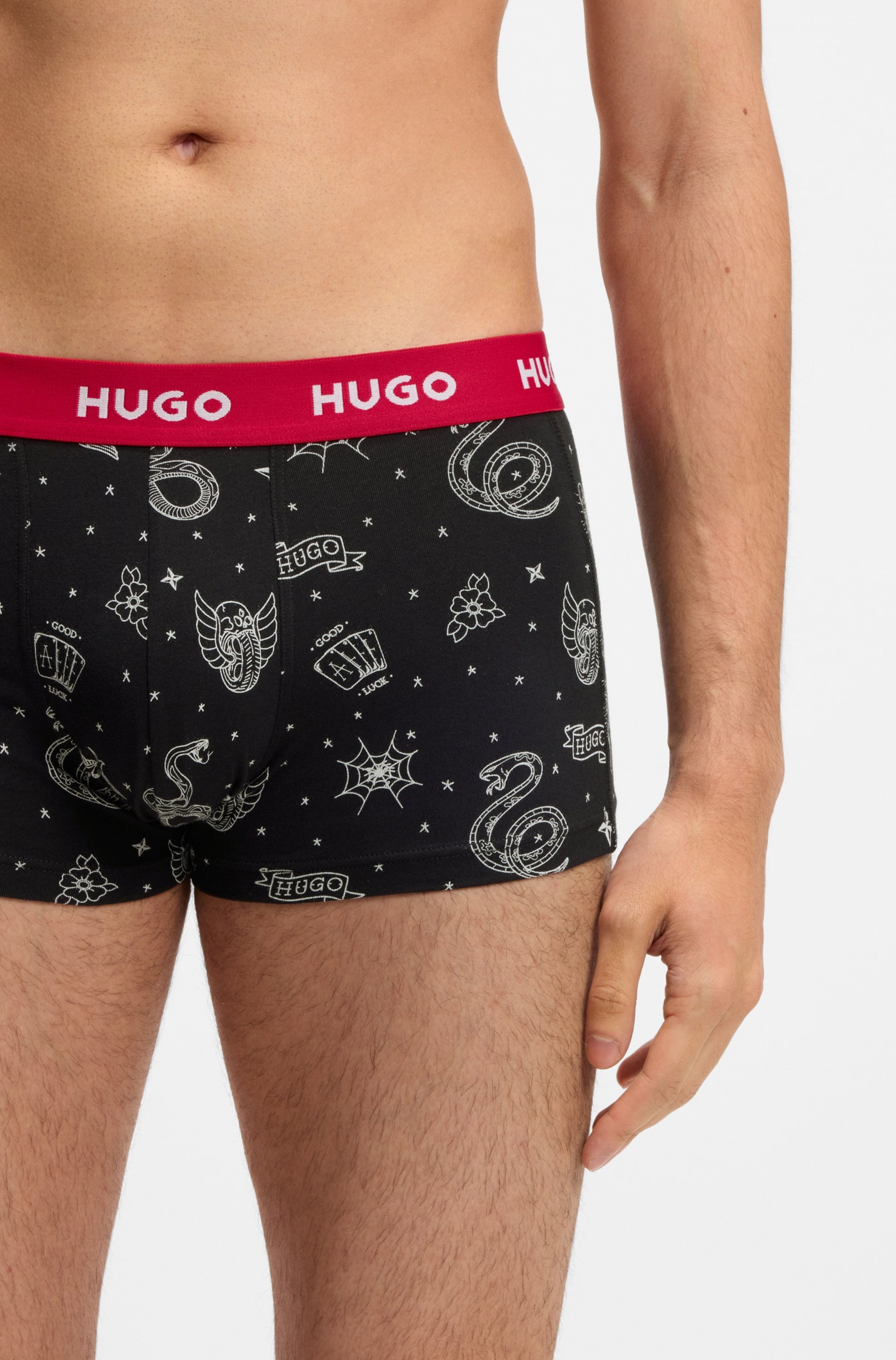 HUGO Underwear Trunk »TRUNK TRIPLET DESIGN« Packung, 3 Stk. mit Logobund