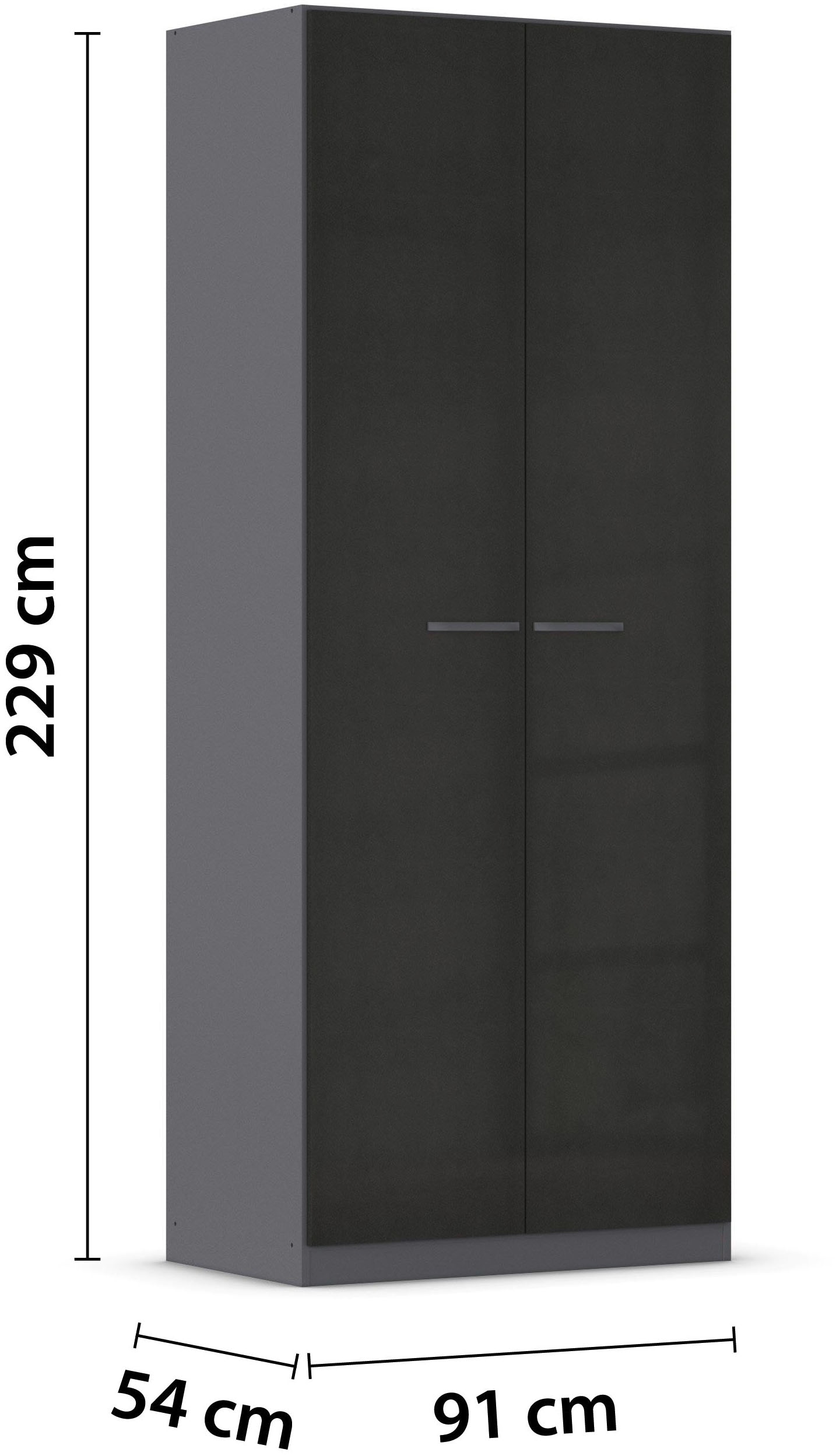 rauch Drehtürenschrank »Kleiderschrank Schrank Garderobe TOPSELLER OTELI inkl. Inneneinteilung«, (erhältlich in Breiten 91-360 cm, ab Breite 136cm inkl. Innenschubladen), mit zusätzlichen Einlegeböden, optional mit Spiegel MADE IN GERMANY