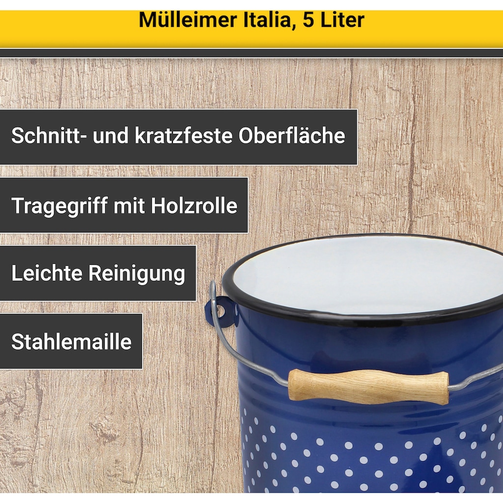 Krüger Mülleimer »Mülleimer mit Deckel Rio«, 1 Behälter, 5 Liter, Made in Europe