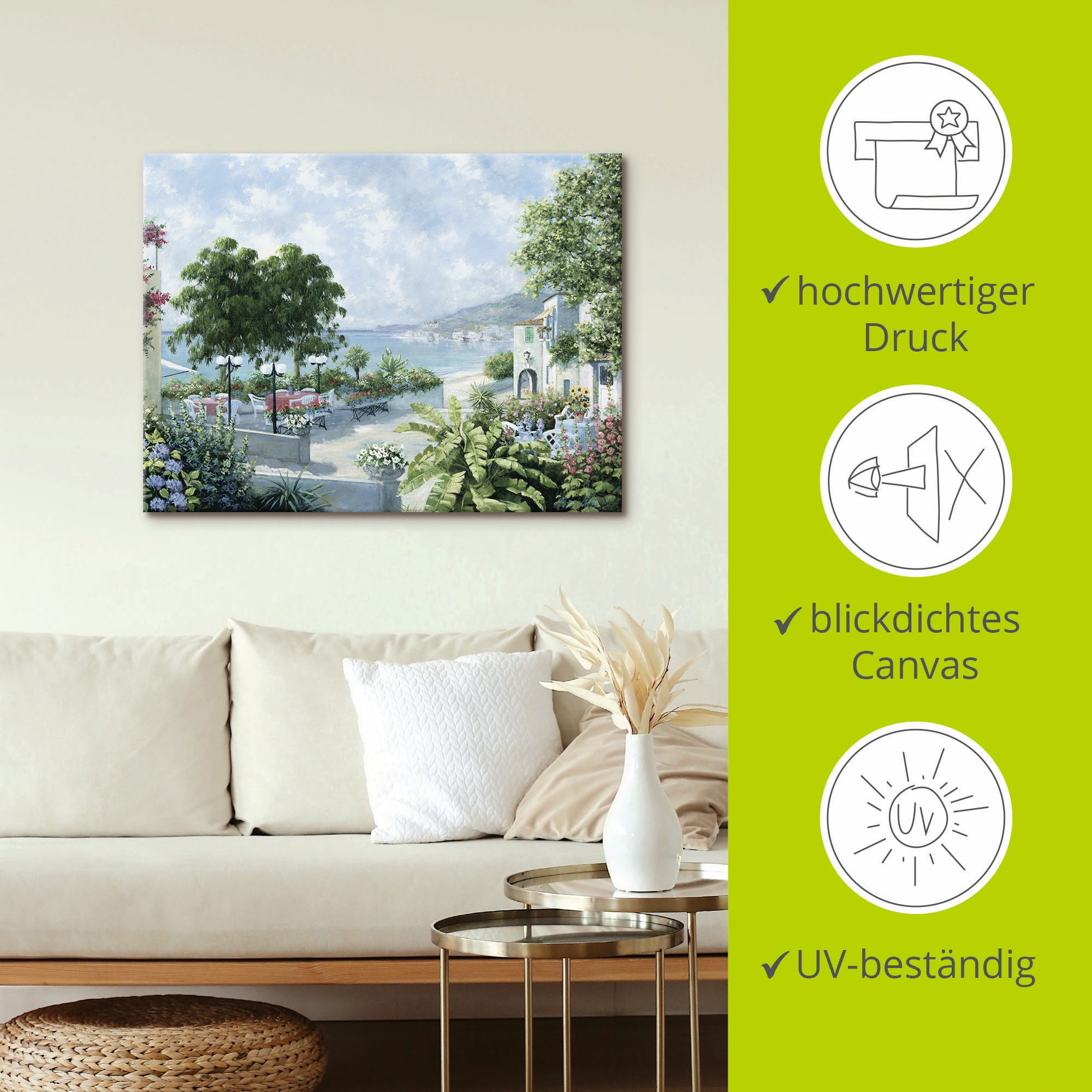 Artland Wandbild »Ozeansicht« Garten 1 Stk. tlg. als Leinwandbild, Poster in verschied. Größen