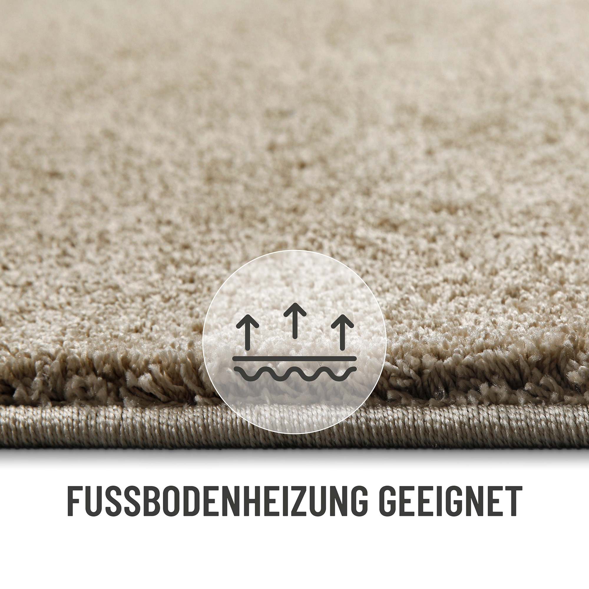 Wecon home Hochflor-Teppich »Manta«, rechteckig, 25 mm Höhe, Läufer, Langflor maschinell gewebt, robust, Wohn- & Schlafzimmer, uni