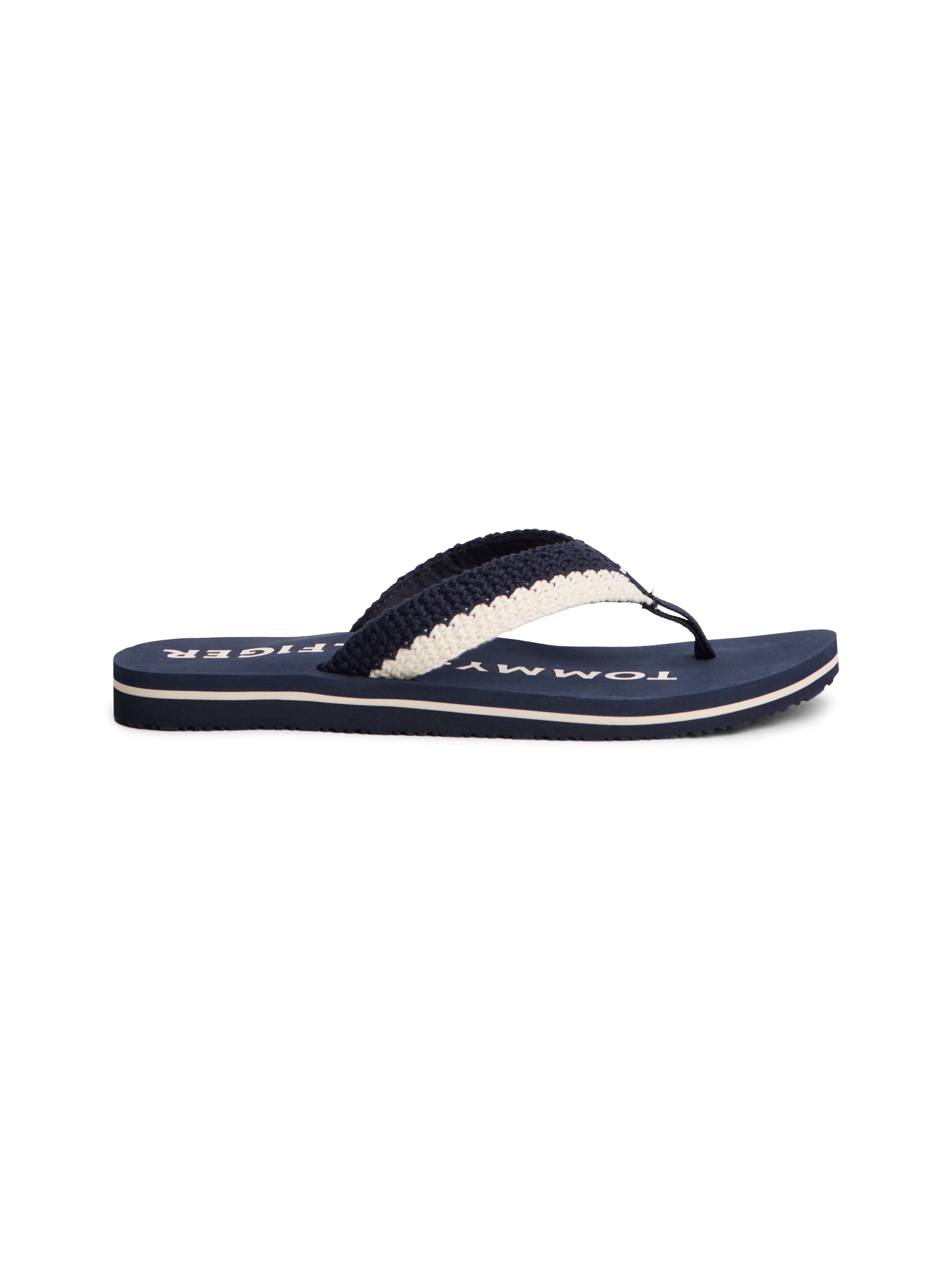 Tommy Hilfiger Zehentrenner »TH CROCHET SUMMER SANDAL«  Dianette, Strandschuh in sommerlicher Häkeloptik