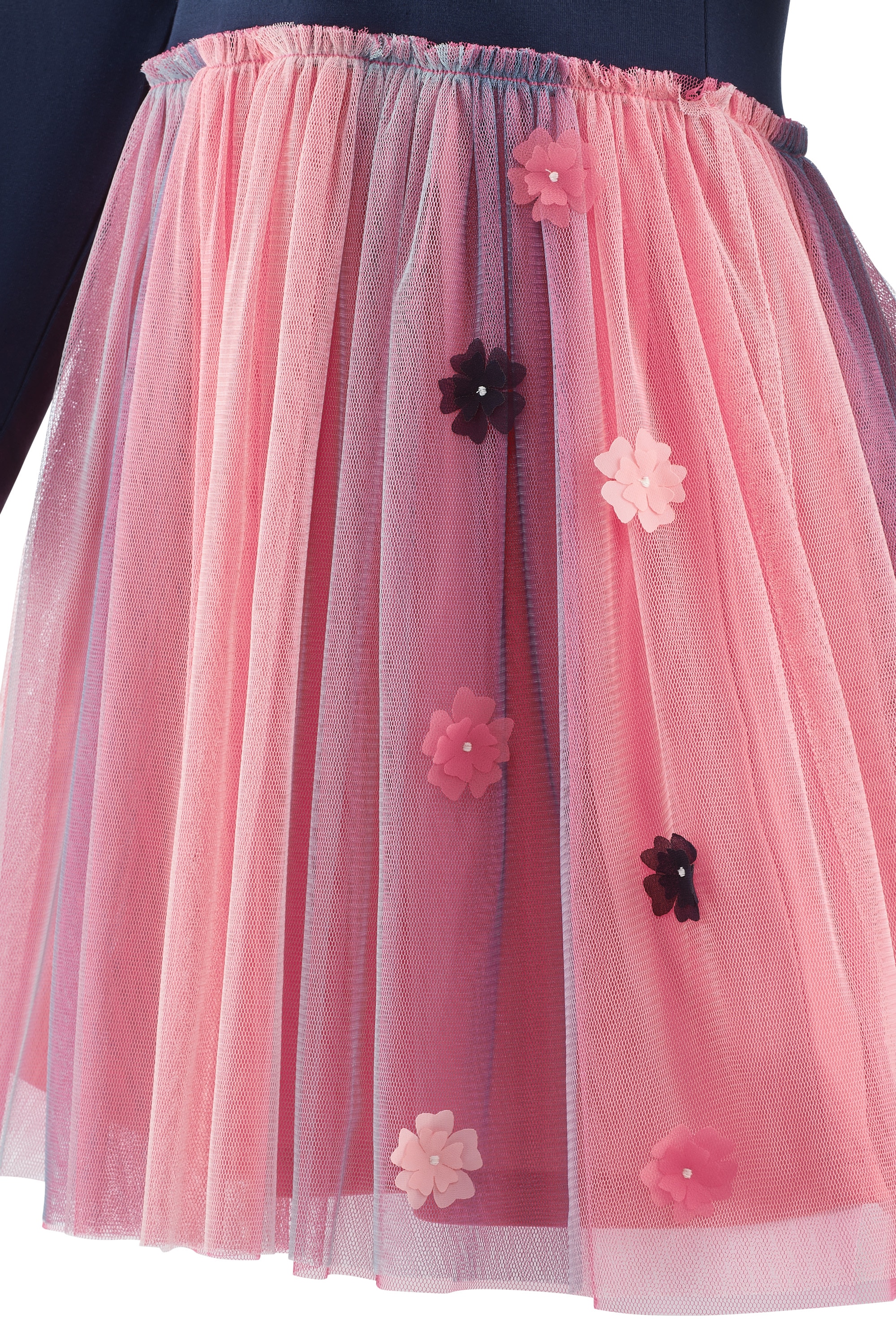 happy girls Jerseykleid Baumwollmischung, Blütenapplikationen